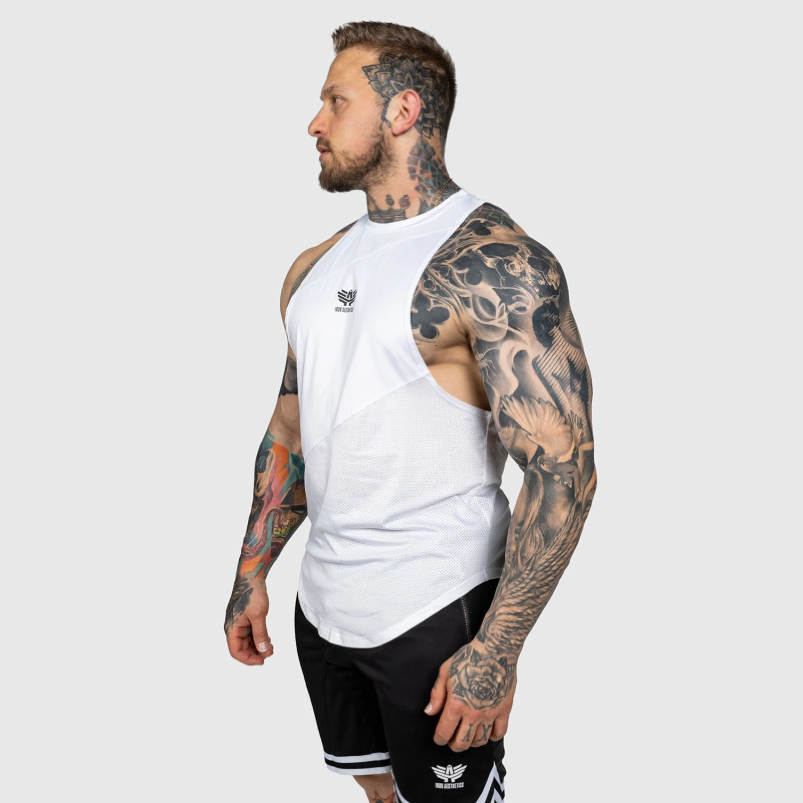Tréningové tielko Iron Aesthetics Gym Tank, biele · záber 4