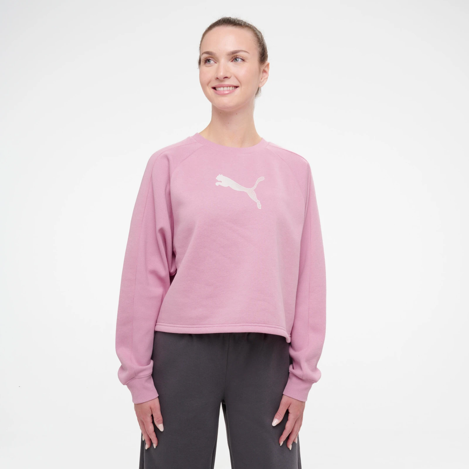 PUMA Puma dámska bavlnená crop mikina ružová XL · záber 1