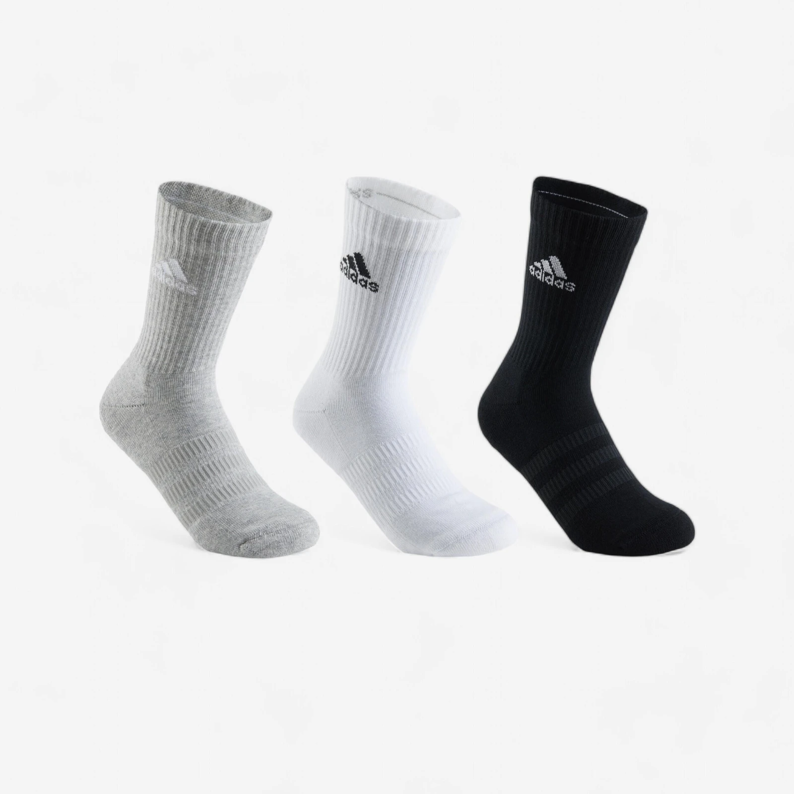 ADIDAS Športové ponožky vysoké 3 páry sivé, biele, čierne 40-42 · záber 1