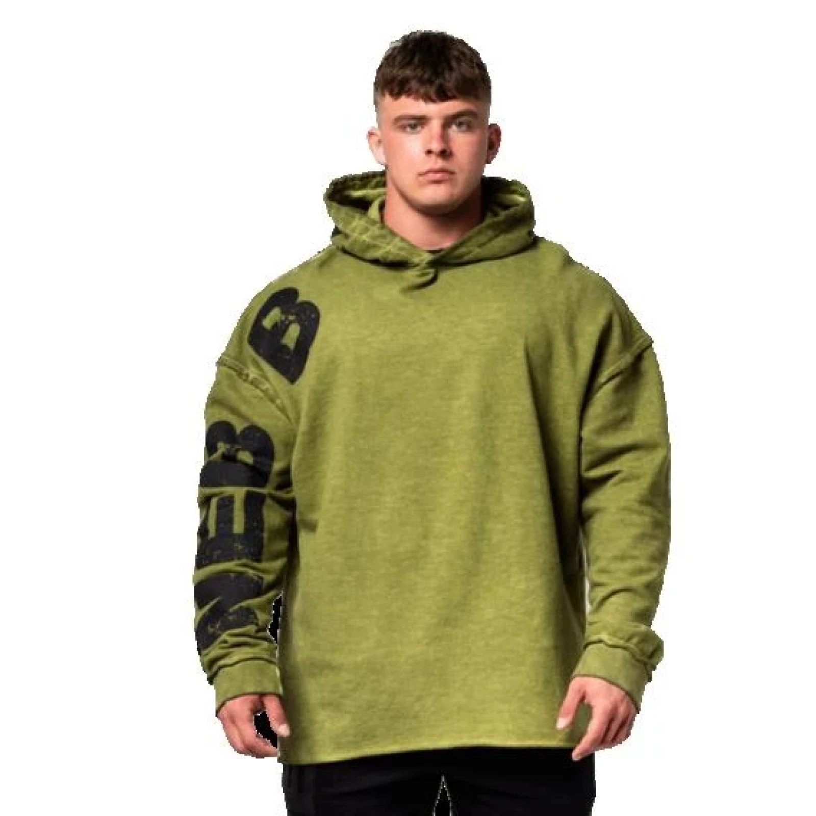 Nebbia Washed-off Oversized mikina s kapucí NO BS 371 - Velikost: M | Barva: Zelená · záber 1
