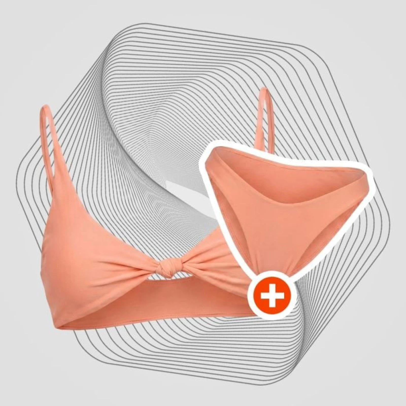 Горнище на бански CURACAO Peach - GymBeam - Размер: M | Тегло: 0,06 g · záber 1