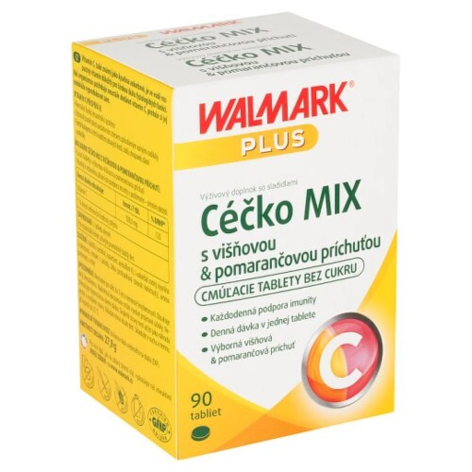 WALMARK Céčko mix 100 mg višňa pomaranč 90 tabliet · záber 1