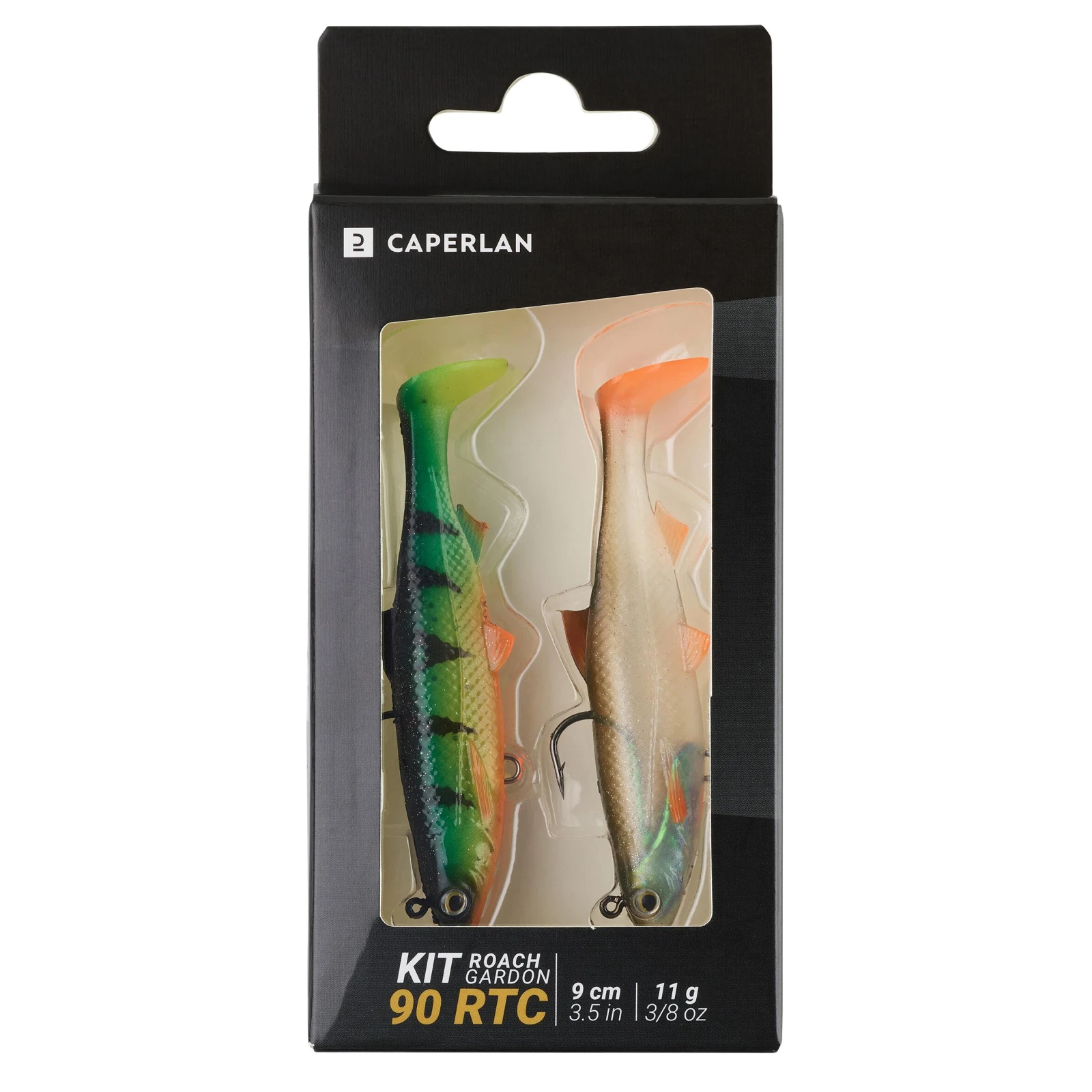 CAPERLAN Súprava mäkkých umelých nástrah shad Roach 90 RTC plotica/firetiger bez · záber 1