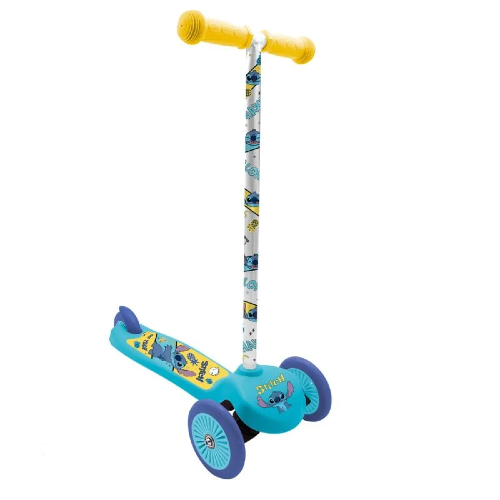 Seven Dětská koloběžka Stitch, 3 kolečka, modrá, žluté doplňky · záber 1