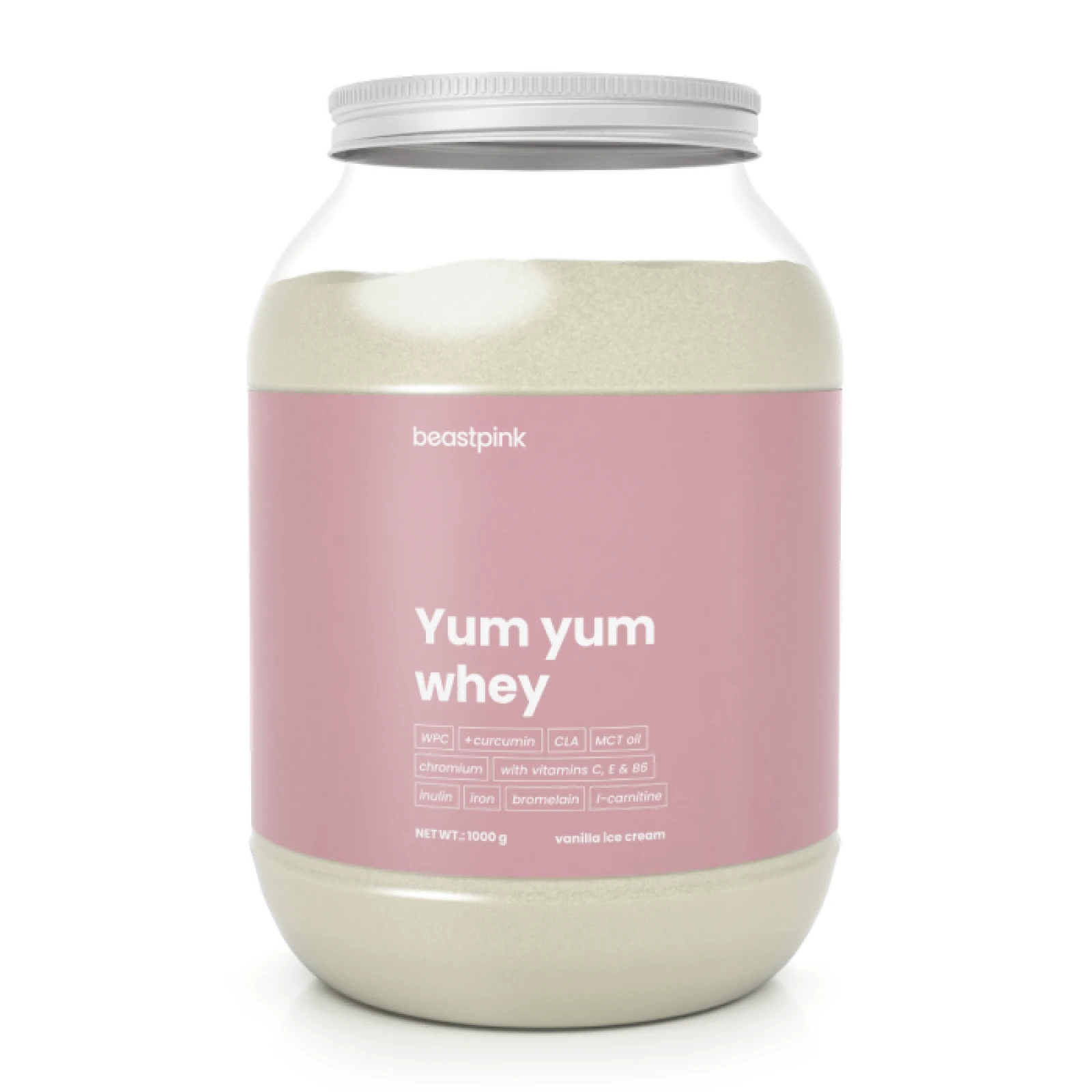 Yum Yum Whey - BeastPink - Вкус: Ванилов сладолед | Тегло: 1 g | Обем: 1000 g | Опаковка: 315 · záber 1