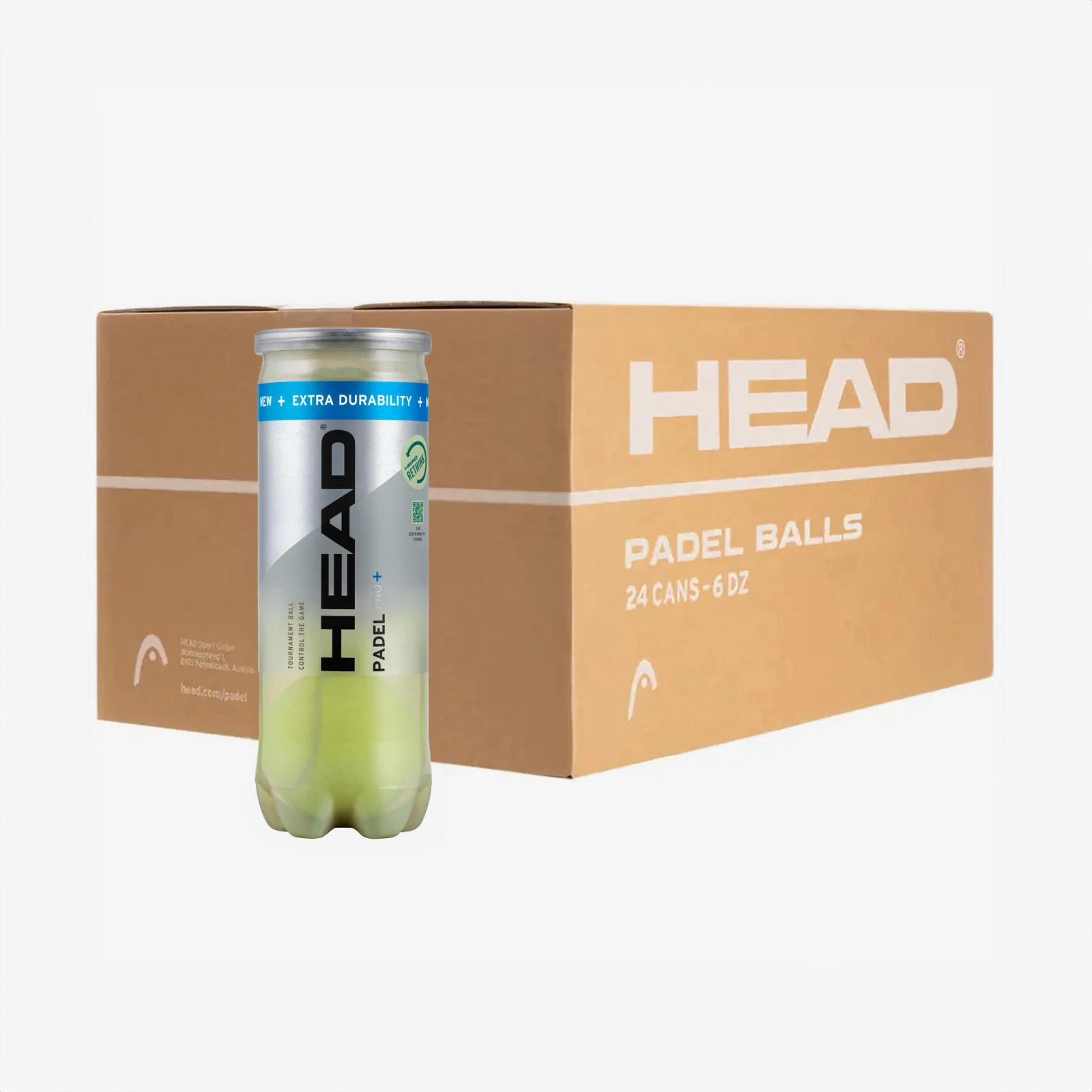 HEAD Loptičky HEAD Padel Pro + na padel tlakované 24 x 3 ks bez · záber 1