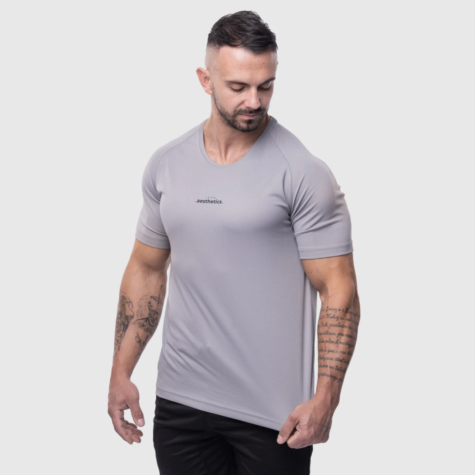 Pánske športové tričko Iron Aesthetics Training, sivé · záber 5