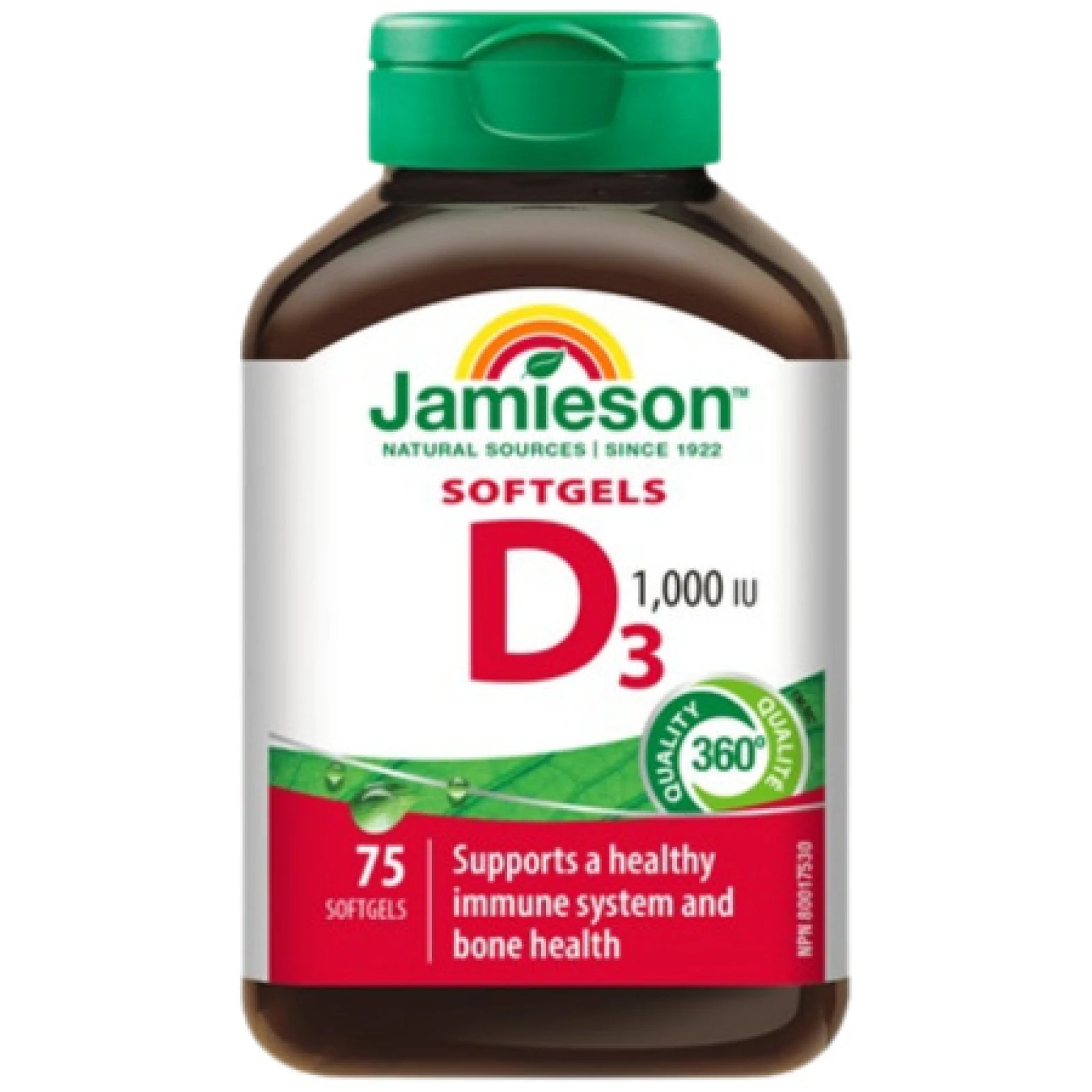 JAMIESON Vitamín D3 1000 IU 75 kapsúl · záber 2