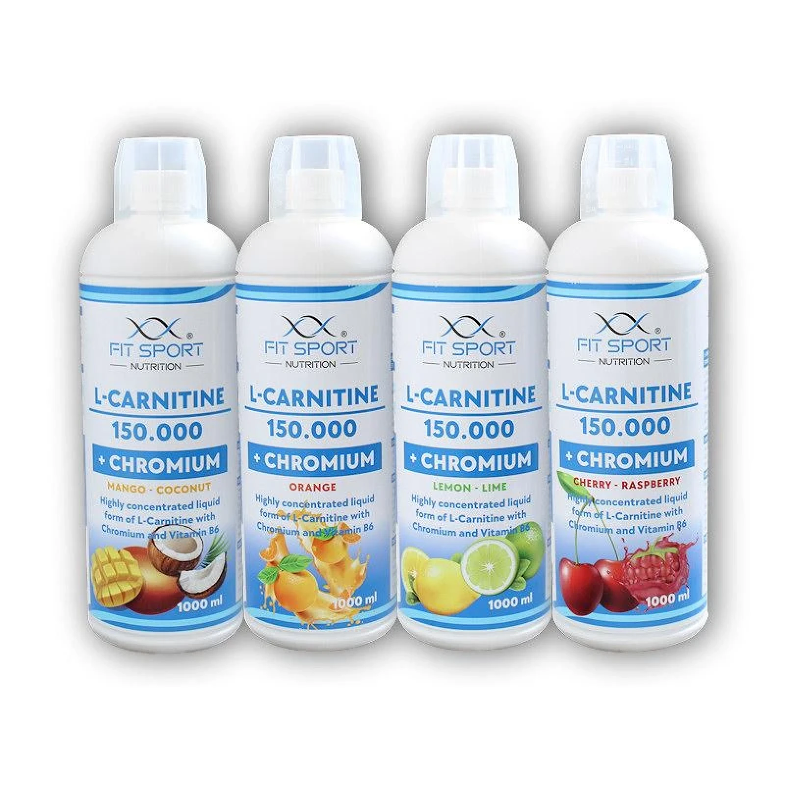 FitSport Nutrition L-Carnitine 150000 + Chromium 1000ml - Barva: Vícebarevná | Příchuť: Mango coconut · záber 1