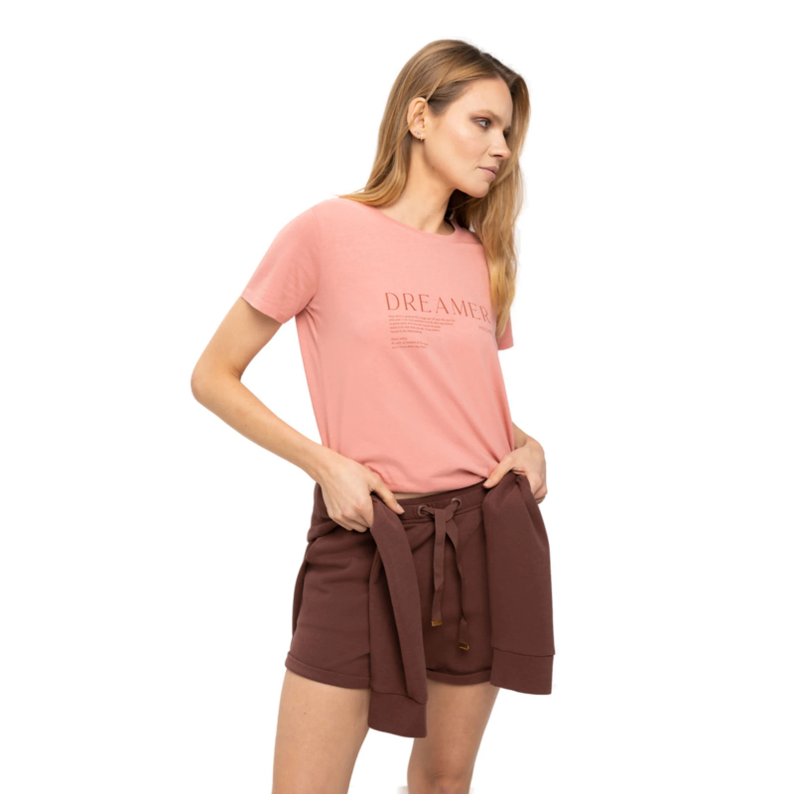 Dámske teplákové kraťasy VOLCANO N-REGAN-505-BROWN DARK · záber 3