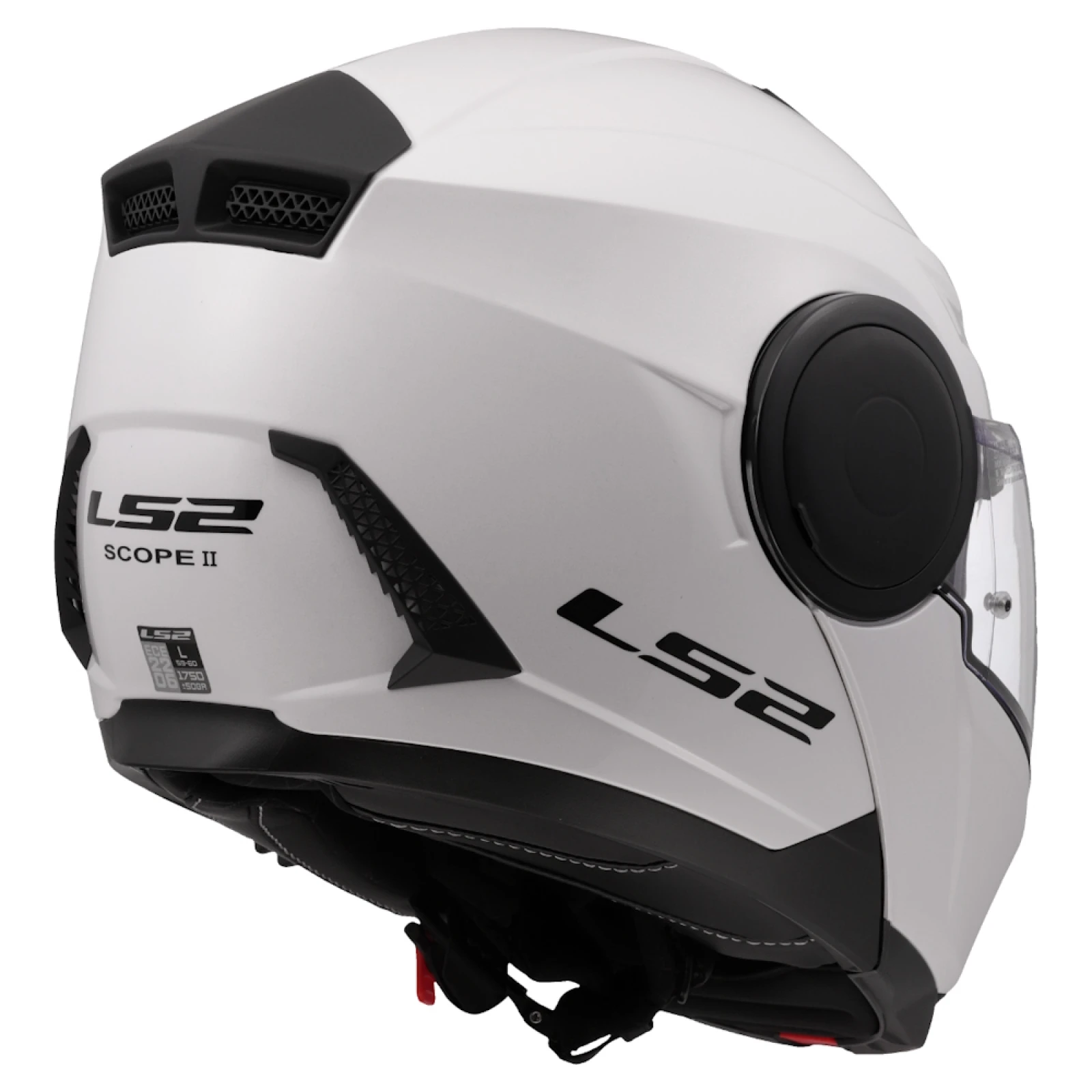 LS2 FF902 Scope II Solid Gloss White L (59-60) - Veľkosť: 59-60, L · záber 5