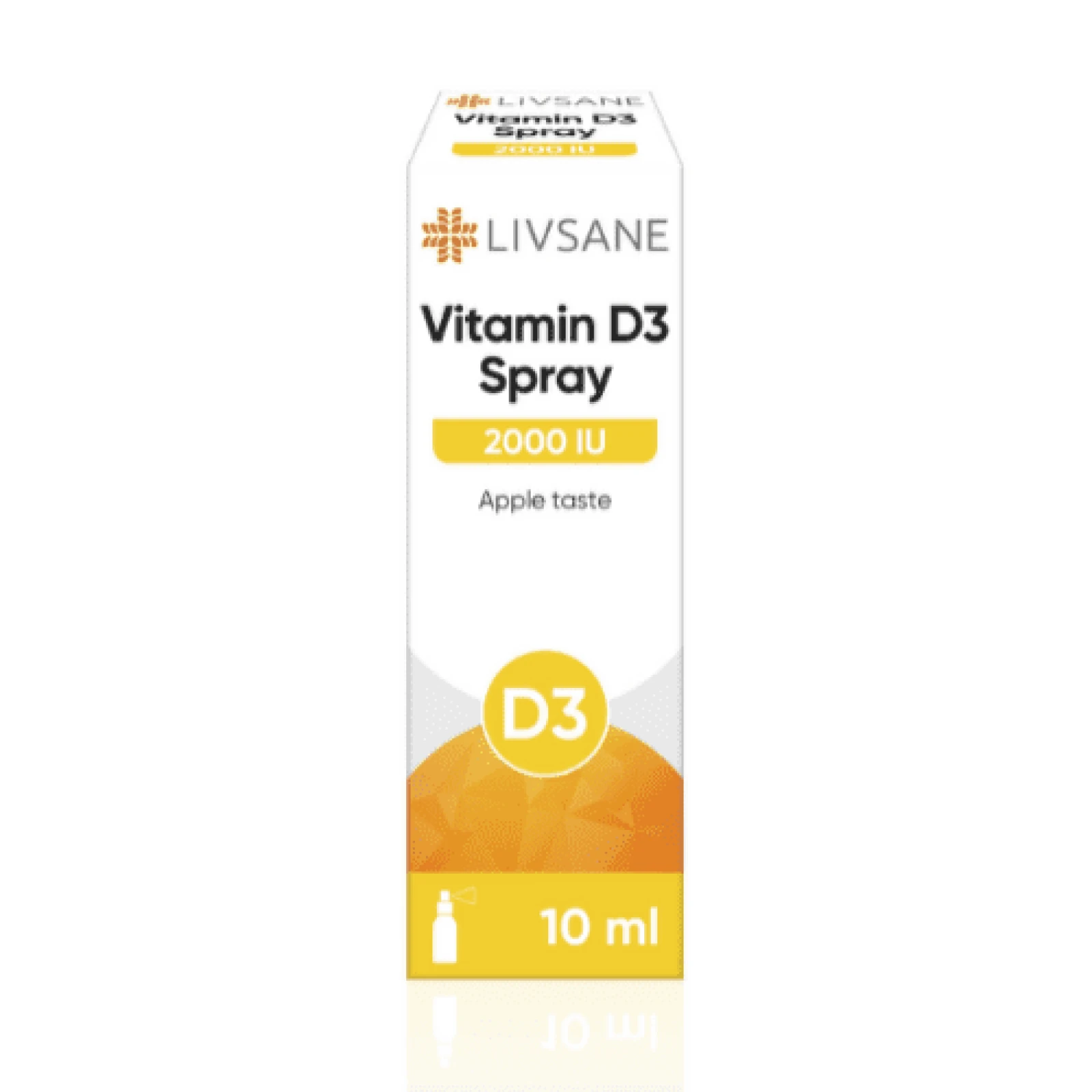 LIVSANE Vitamín D3 2000 IU sprej s príchuťou jablka 10 ml · záber 1