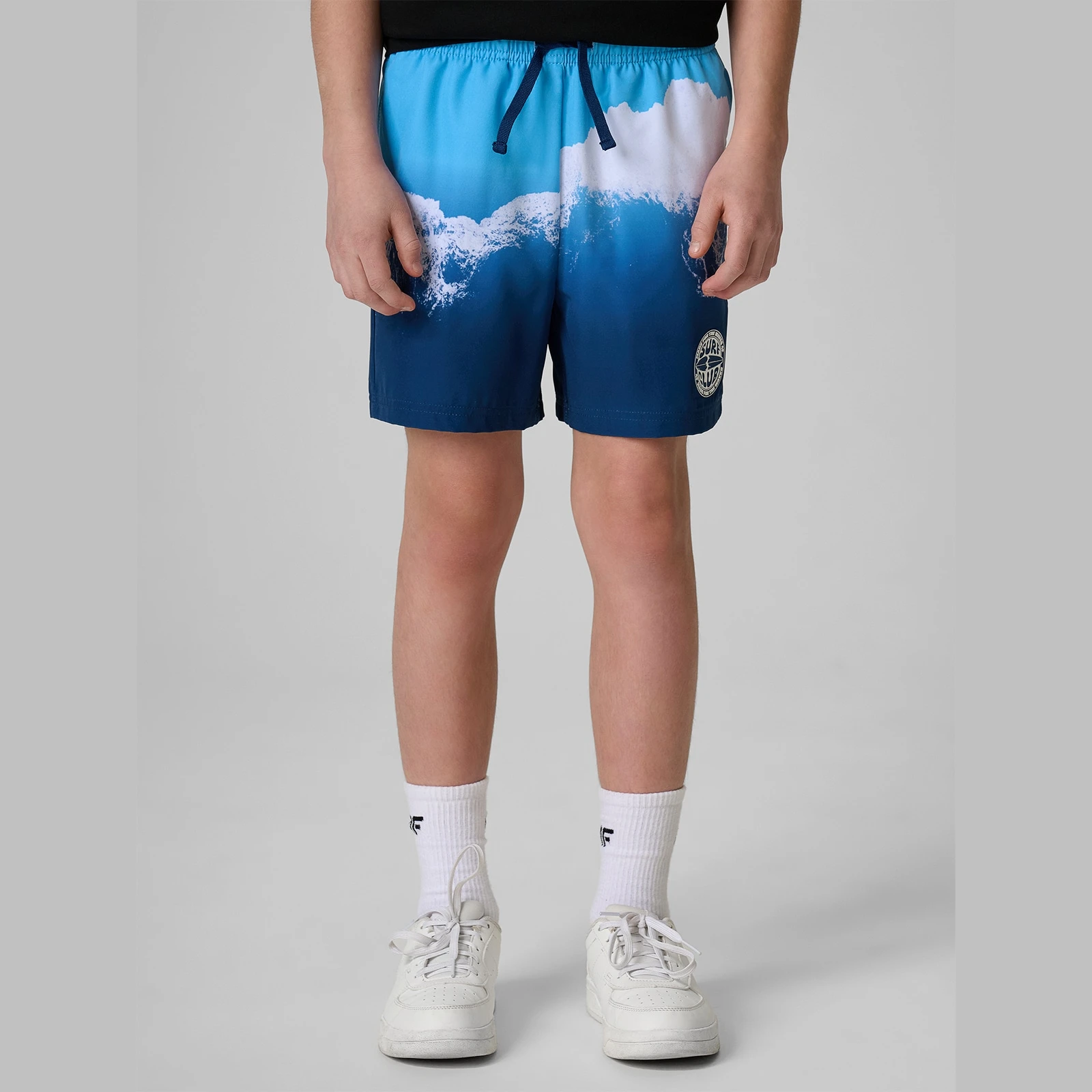Plážové boardshorty chlapčenské - modré - Farba: modrá · záber 6