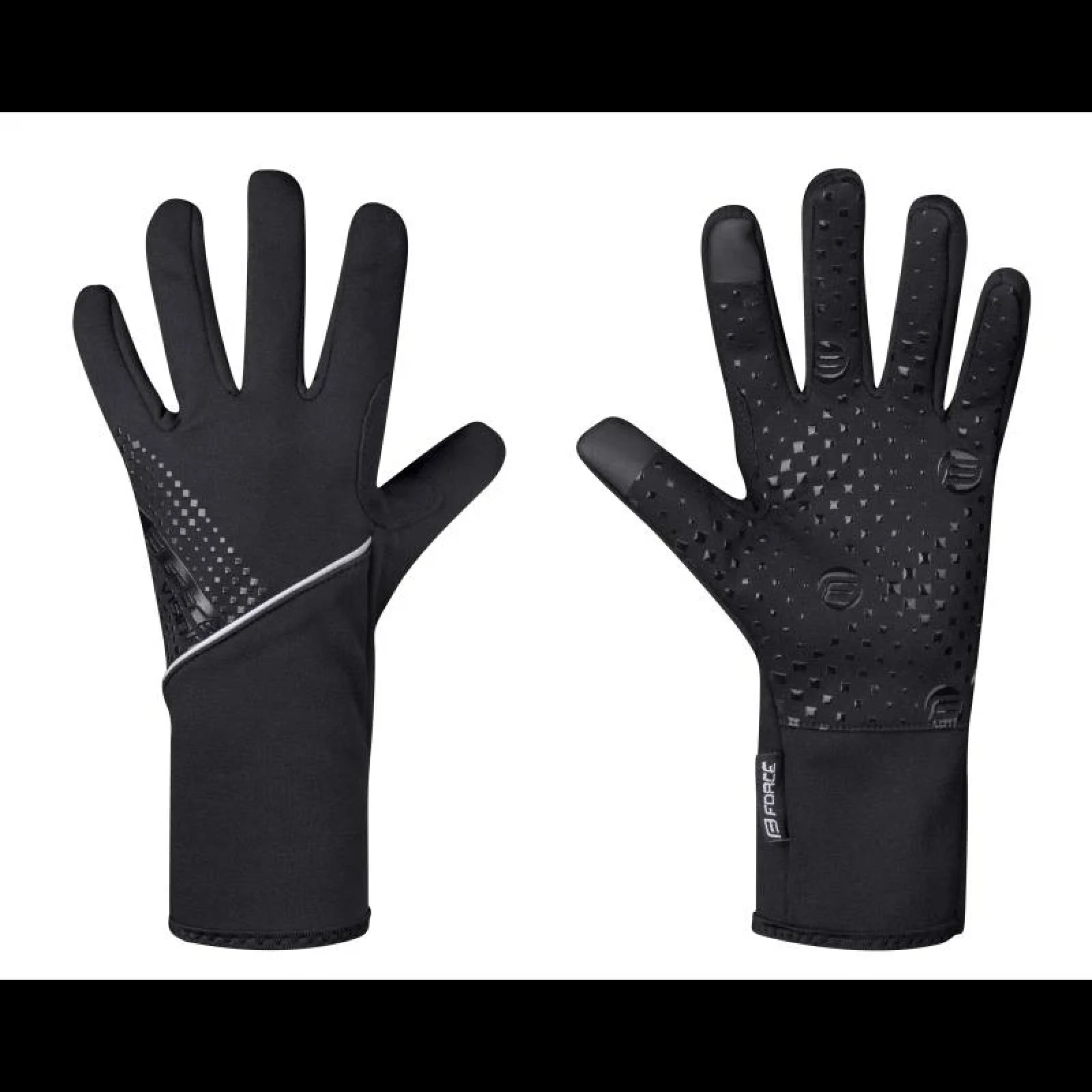 Force VISION černé softshell cyklistické rukavice - Velikost: XS | Barva: Čierna · záber 1