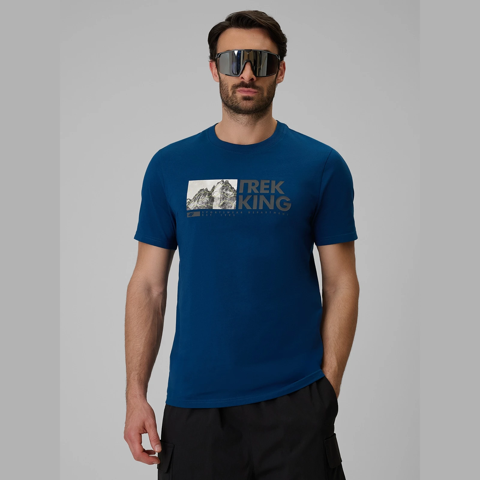T-shirt regular s potlačou pánsky - tyrkysový - Farba: tyrkysová | Pohlavie: Pánske · záber 5