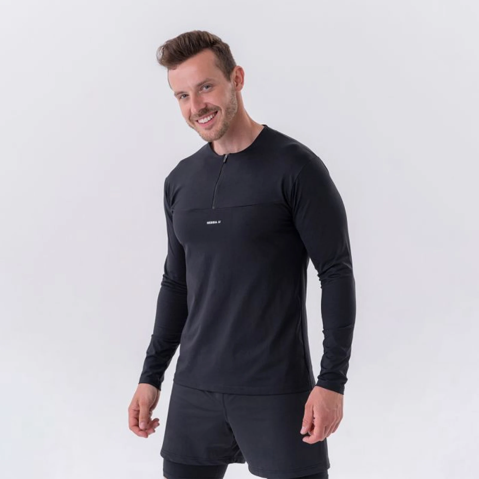 NEBBIA Pánske Tričko Long-Sleeve Layer Up Black XXLXXL · záber 1