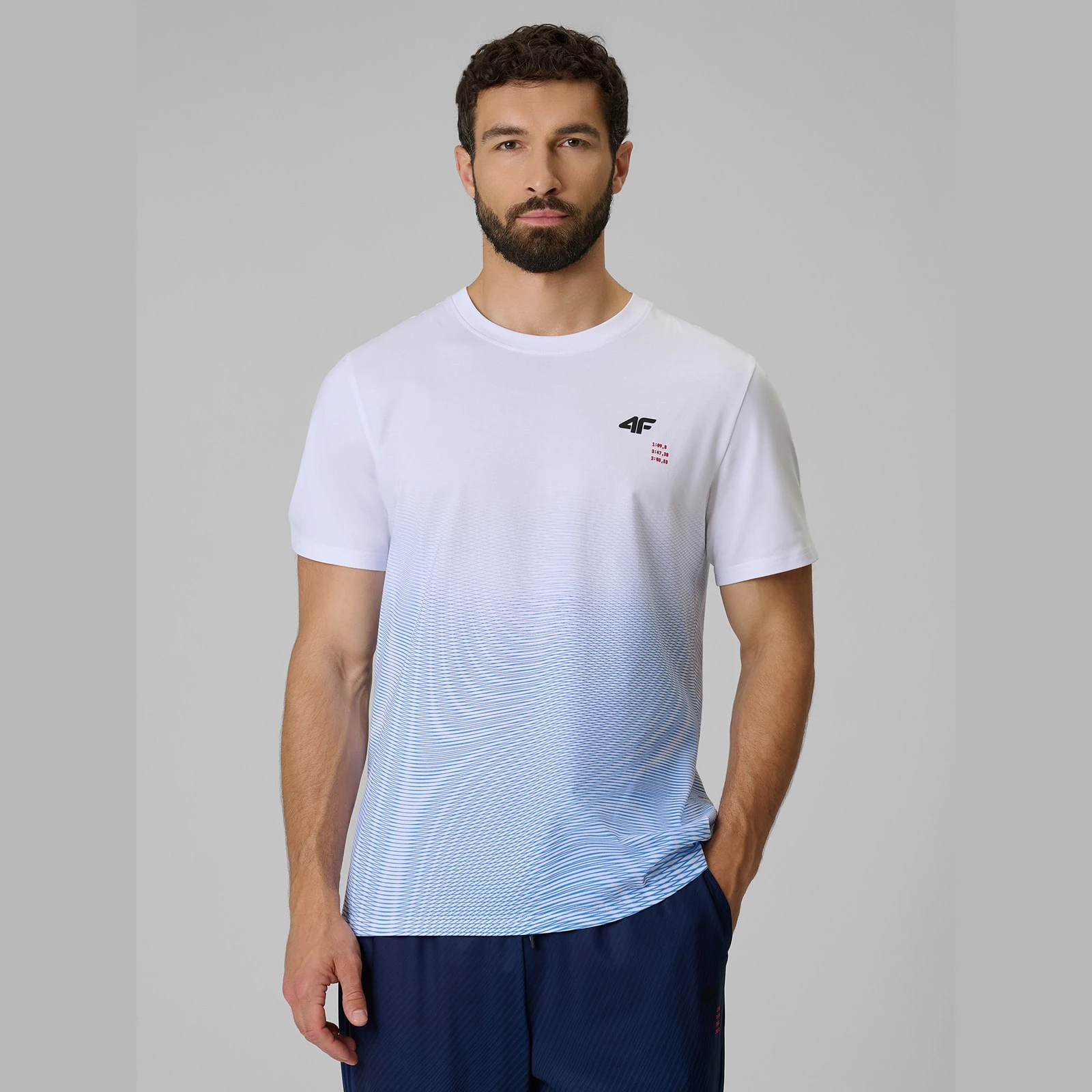 T-shirt regular s potlačou pánsky - modrý · záber 7