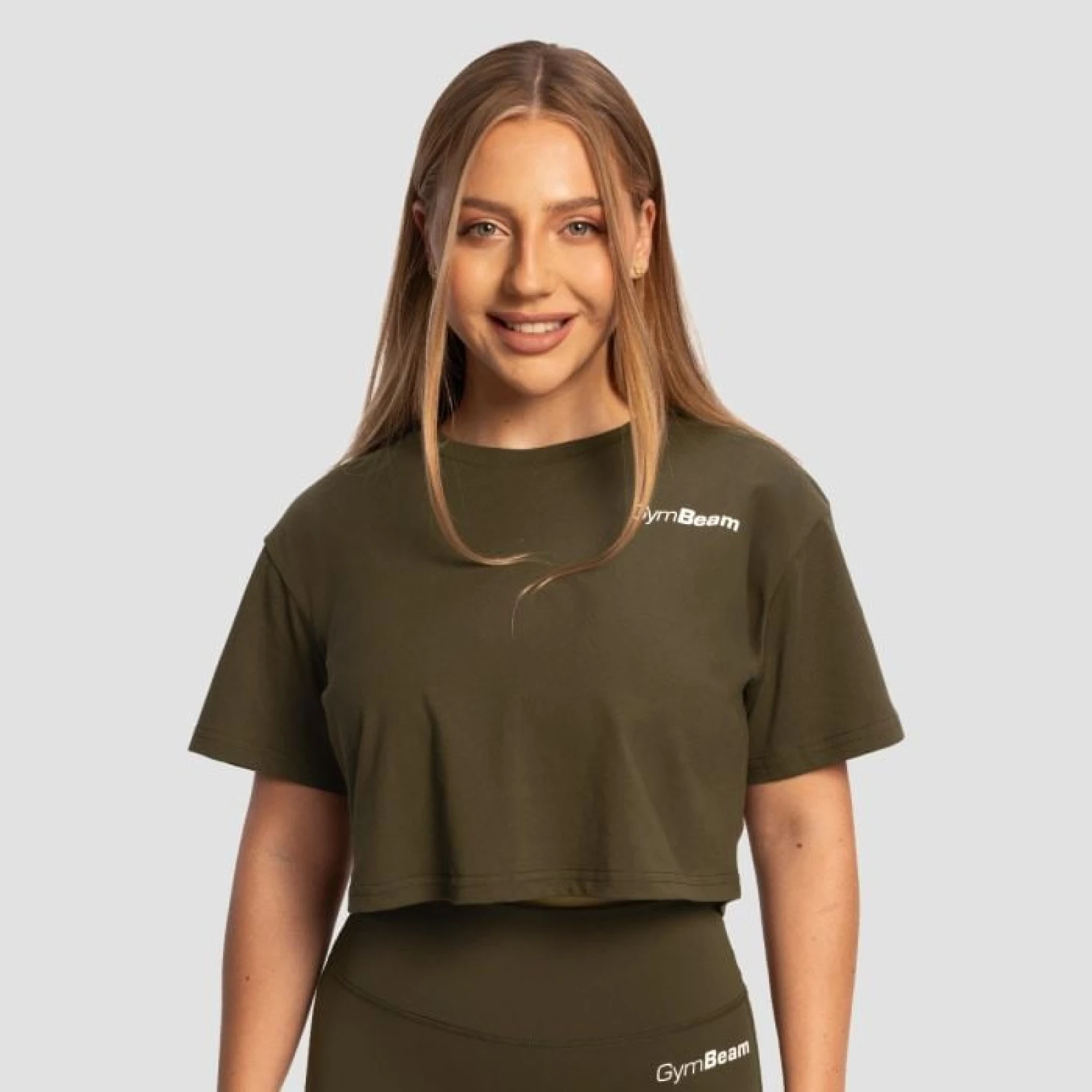 Дамска кроп топ тениска Limitless Espresso - GymBeam - Размер: XS | Тегло: 0,1088 g | Опаковка: 130 · záber 1
