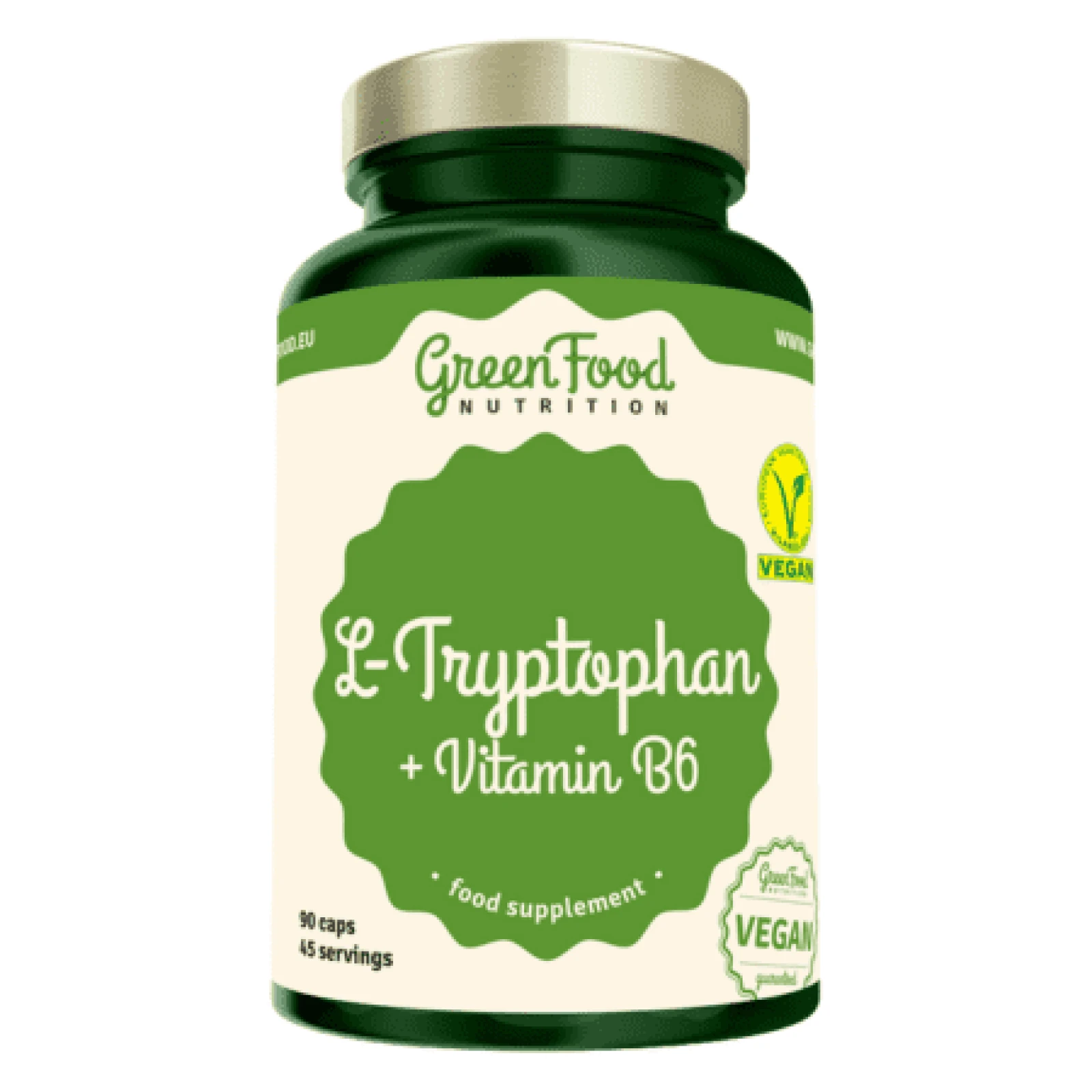 GREENFOOD L-Tryptophan + Vitamin B6 90 kapsúl · záber 1