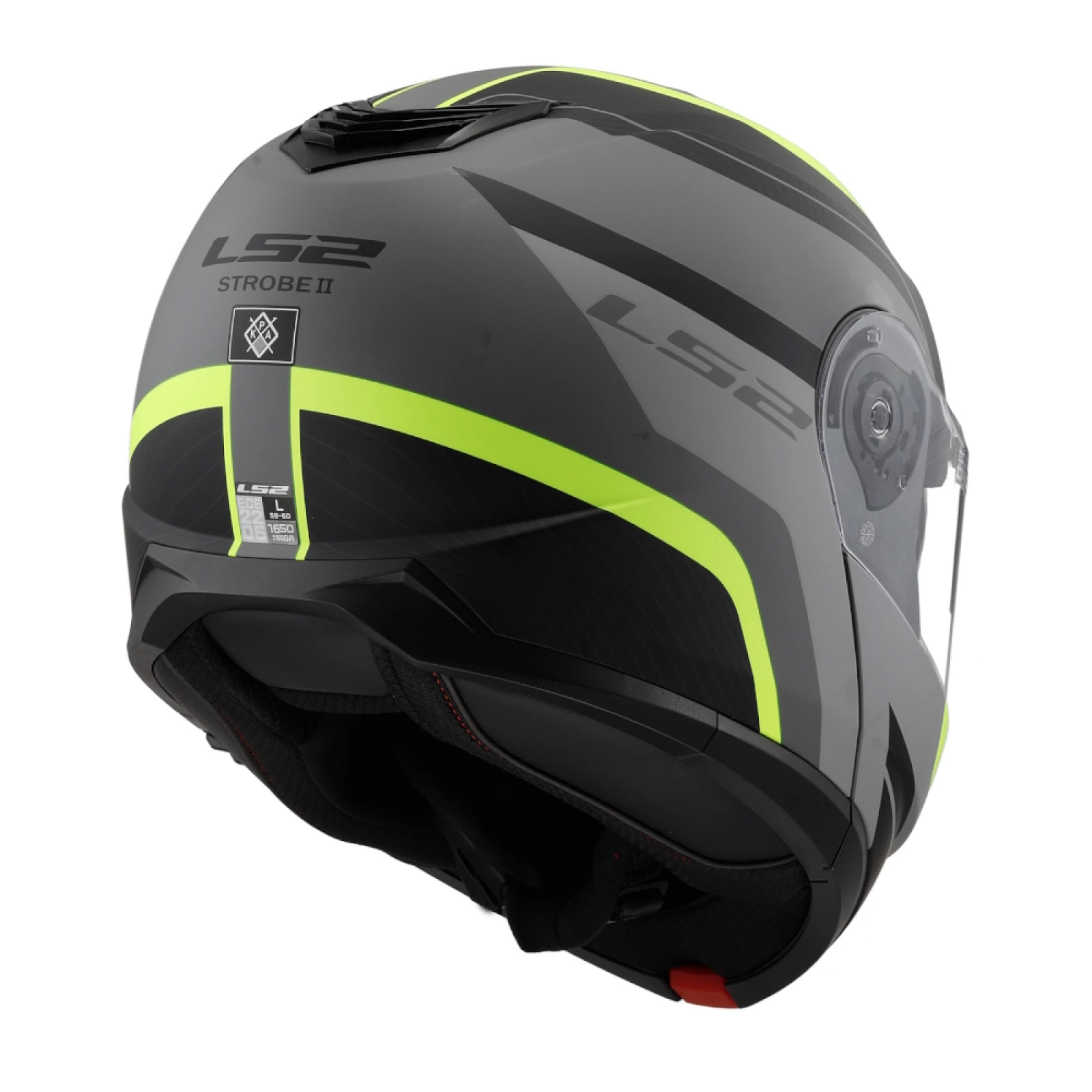 LS2 FF908 Strobe II Matt Black H-V Yellow 3XL (65-66) · záber 4