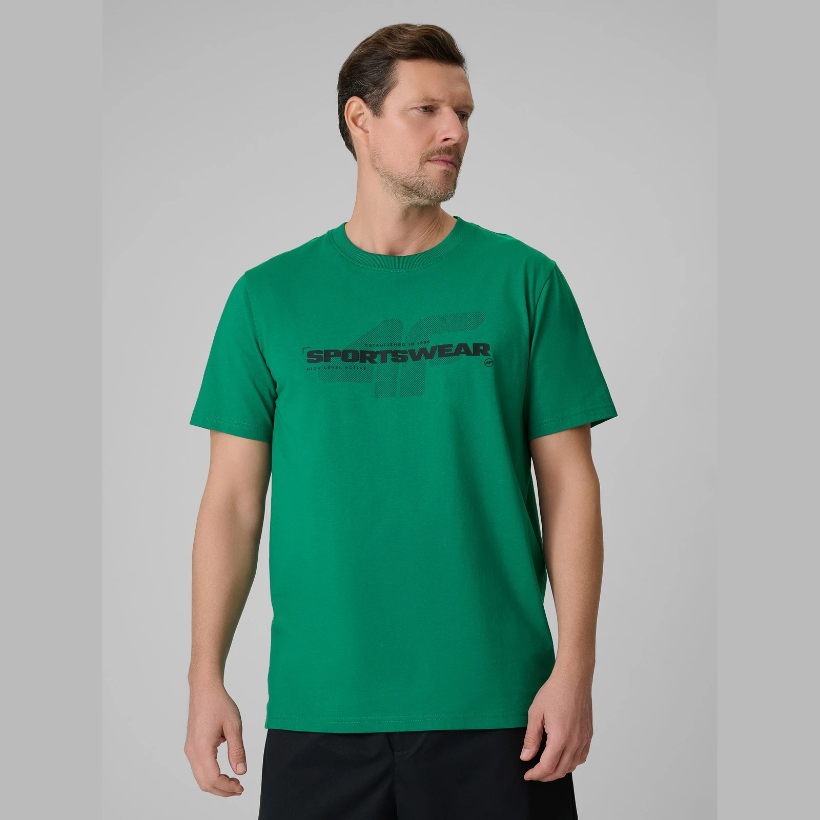 T-shirt regular s potlačou pánsky - zelený - Farba: zelená | Pohlavie: Pánske · záber 5