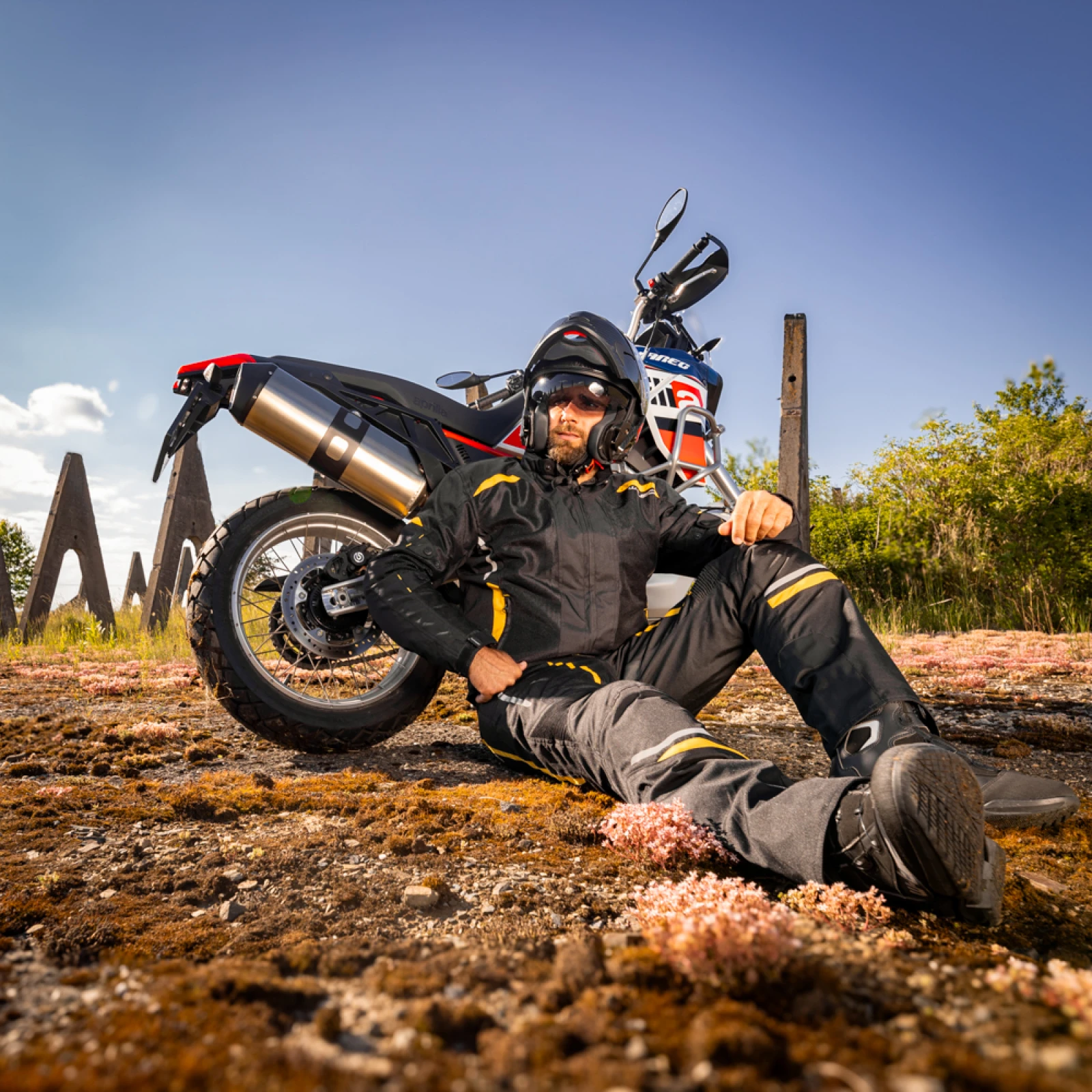 Pánske letné moto nohavice W-TEC Toranio Farba čierno-žltá, · záber 5