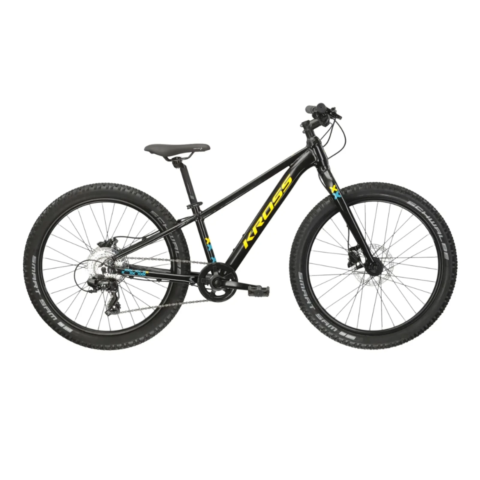 Kross Level JR 2.0 24" - model 2025 biela / čierna / lesk - S (12", 130-150 cm) - Veľkosť: 130-150, S, 24 | Farba: biela, čierna · záber 2