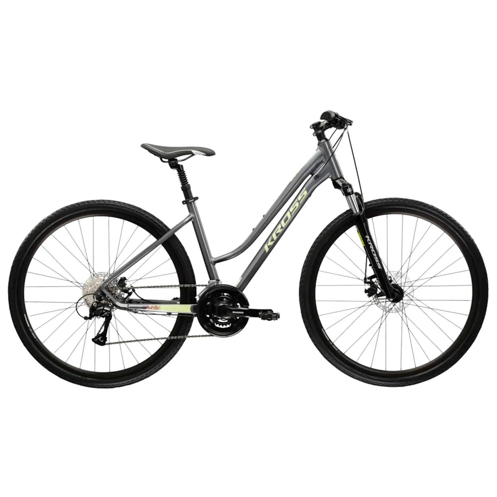 Kross EVADO 3.0 28" - model 2025 šedá / zelená / lesk - L (19", 168-180 cm) · záber 1