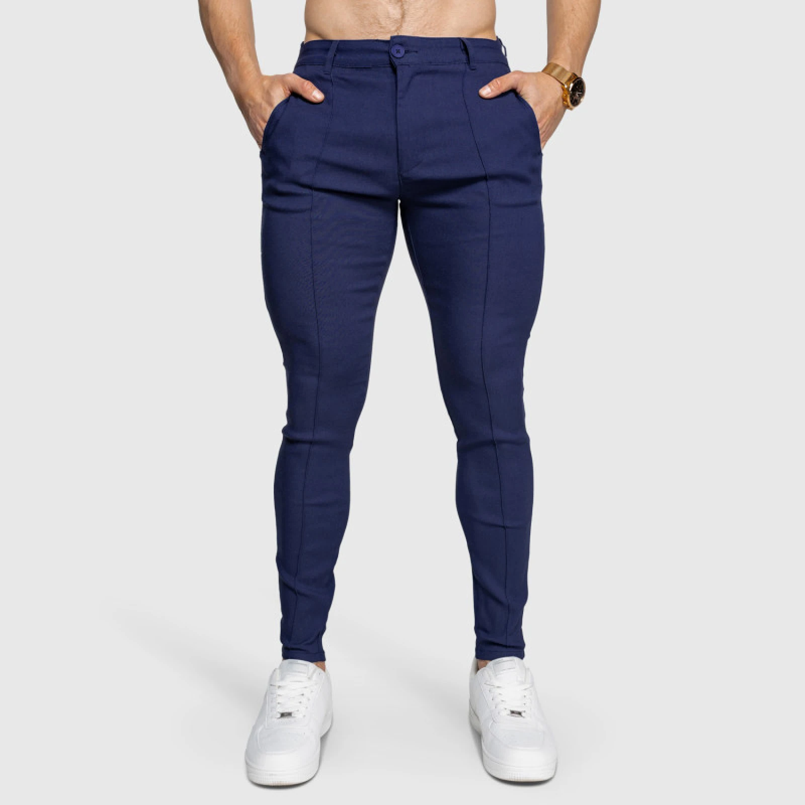 Strečové nohavice Iron Aesthetics Excellence, navy · záber 2