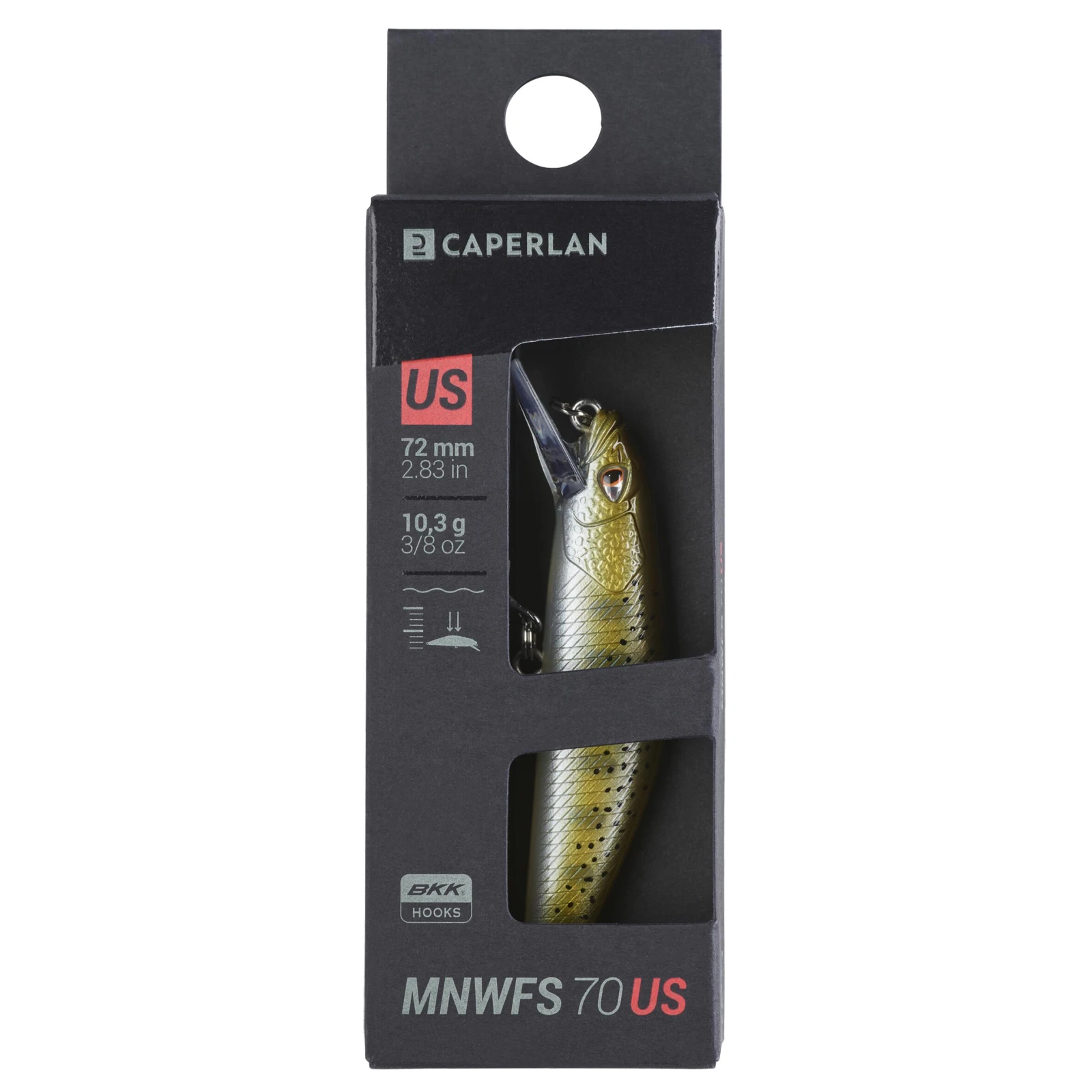CAPERLAN Wobler Pstruh Minnow WXM MNWFS 70 US Brown Yamame bez · záber 2