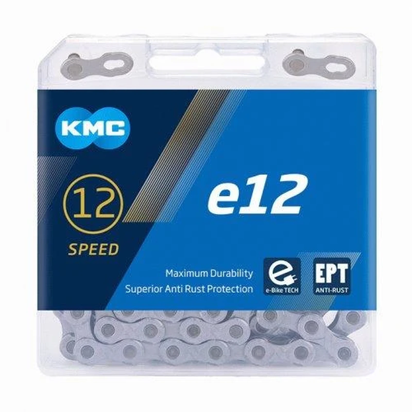 Řetěz na kolo KMC E 12 EPT grey 130 links · záber 1