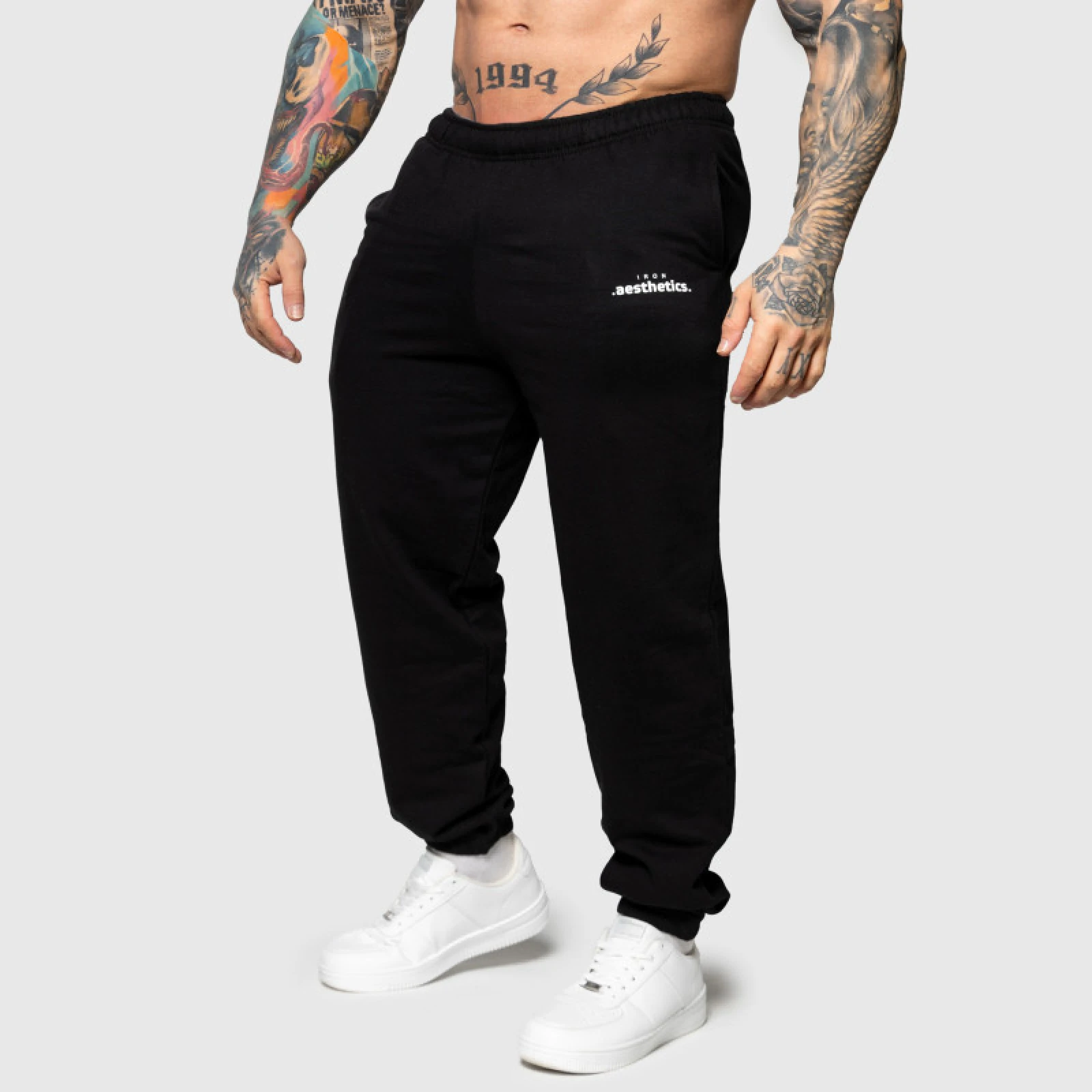 Oversized tepláky Iron Aesthetics Relaxed, čierne · záber 2