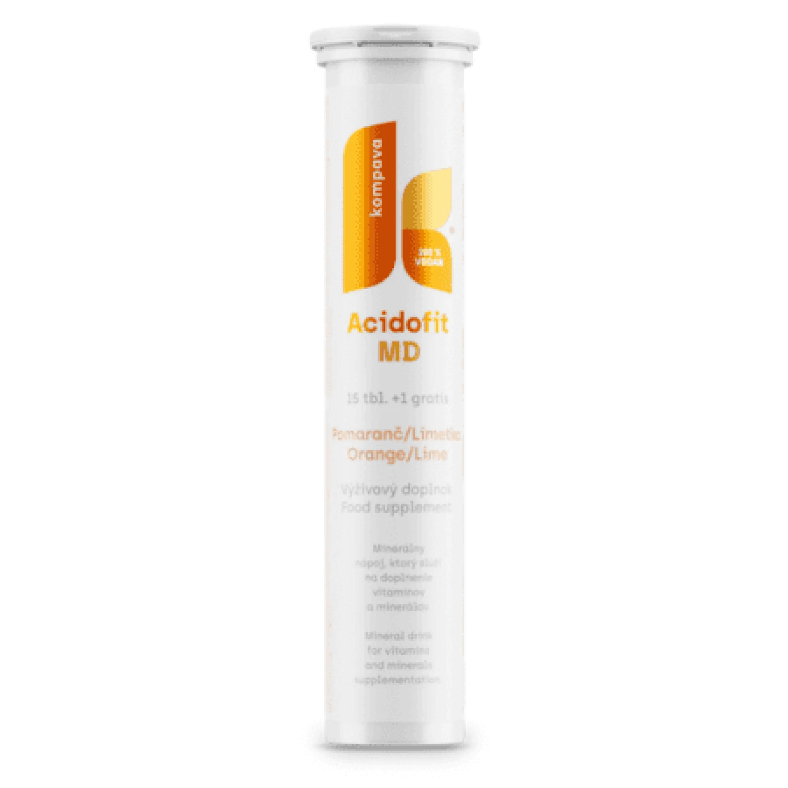 KOMPAVA Acidofit MD pomaranč + limetka 16 šumivých tabliet · záber 1