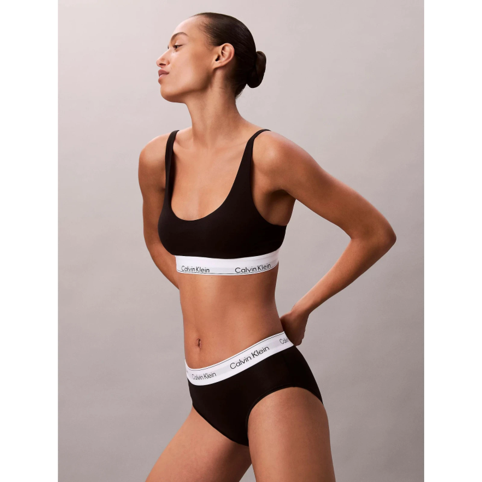 Dámska podprsenka CALVIN KLEIN Lightly Lined Bralette Icon Cotton Modal black · záber 3