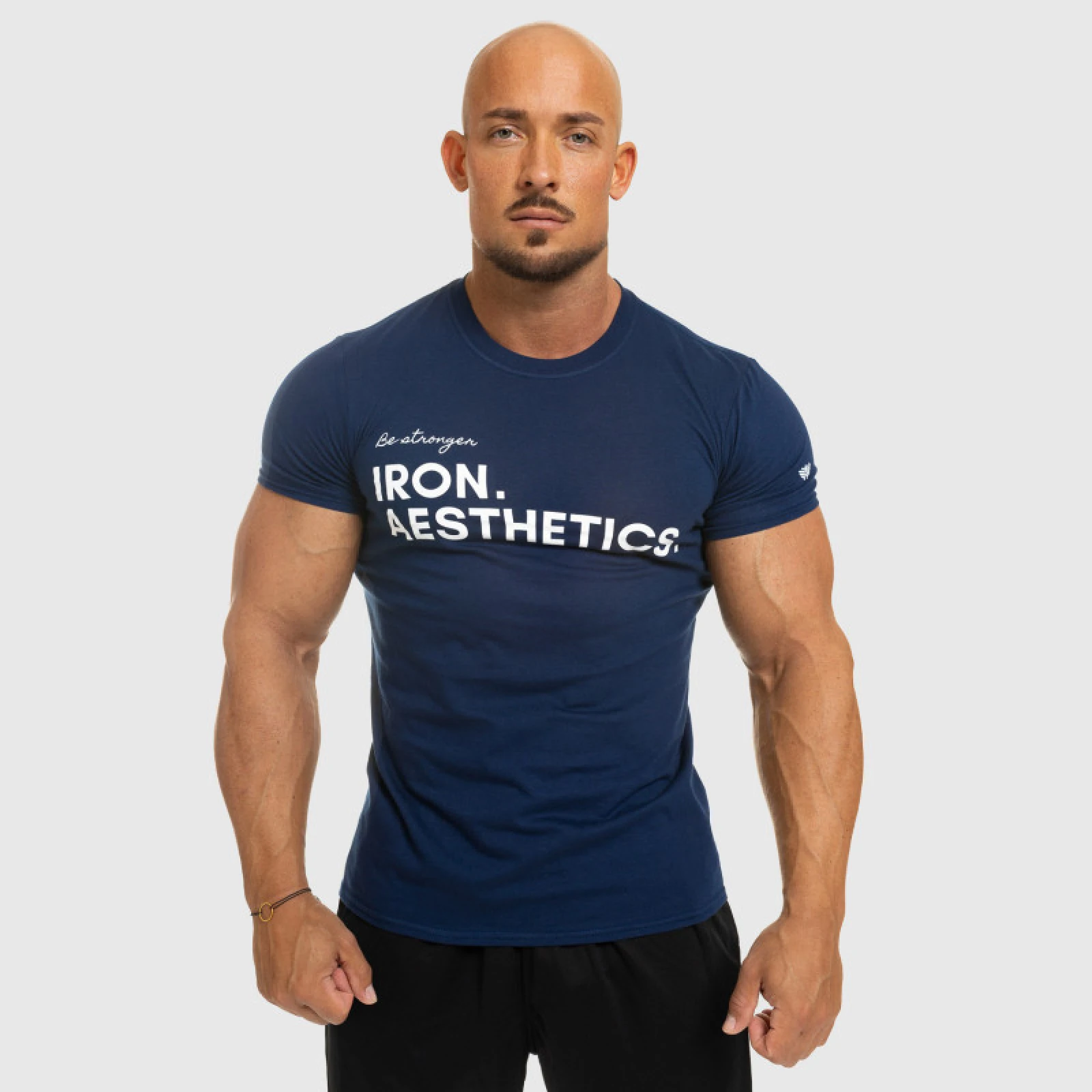 Pánske fitness tričko Iron Aesthetics Be Stronger, modré · záber 2
