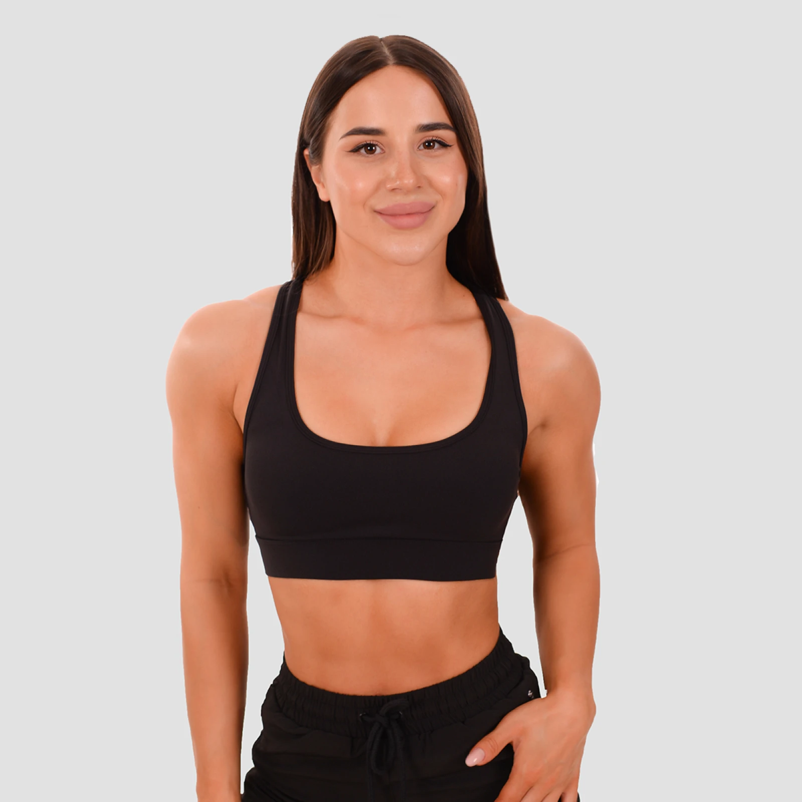 GymBeam Sportski grudnjak Mesh Panel Black - Veličina: M | Boja: Crna | Težina: 0,16 g | Pakiranje: 100 · záber 1
