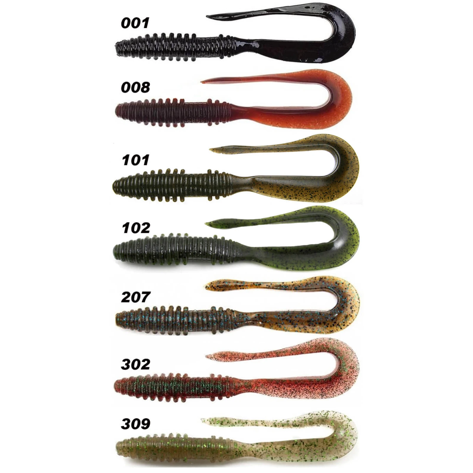 KEITECH Mad Wag 2,5 inch/ 6,35cm, bal. 12ks 309 - Sahara Olive FLK. · záber 1