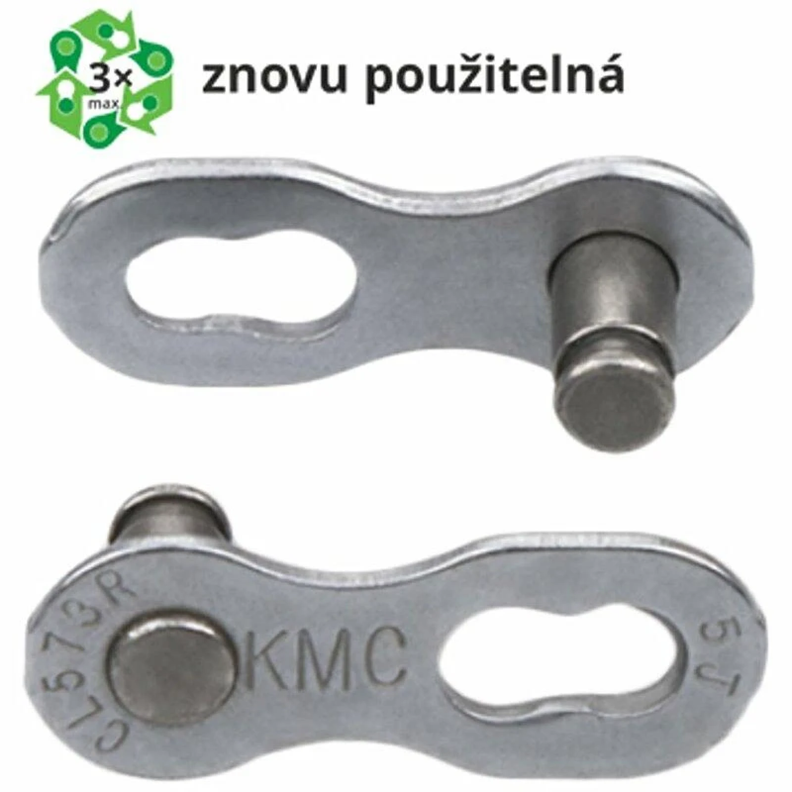 Kmc Spojka řetězu 7/8R EPT povrch, šedý 7,3 mm, blistr cena za 2 kusy · záber 1