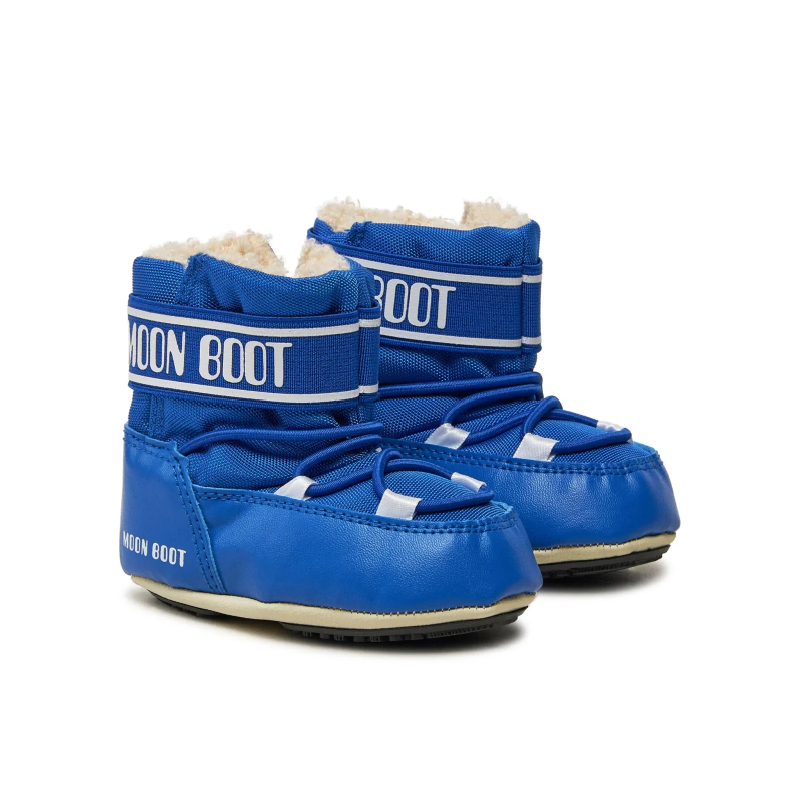 Juniorské vysoké zimné topánky MOON BOOT MB CRIB NYLON JR-F002 ELECTRIC BLUE - Farba: modrá · záber 3