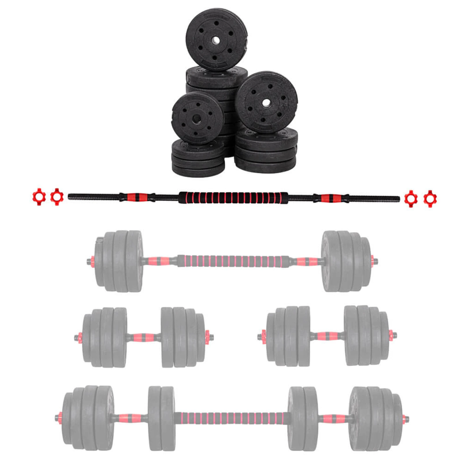 Cementový činkový set inSPORTline CEMBAR 40 3-40kg · záber 1