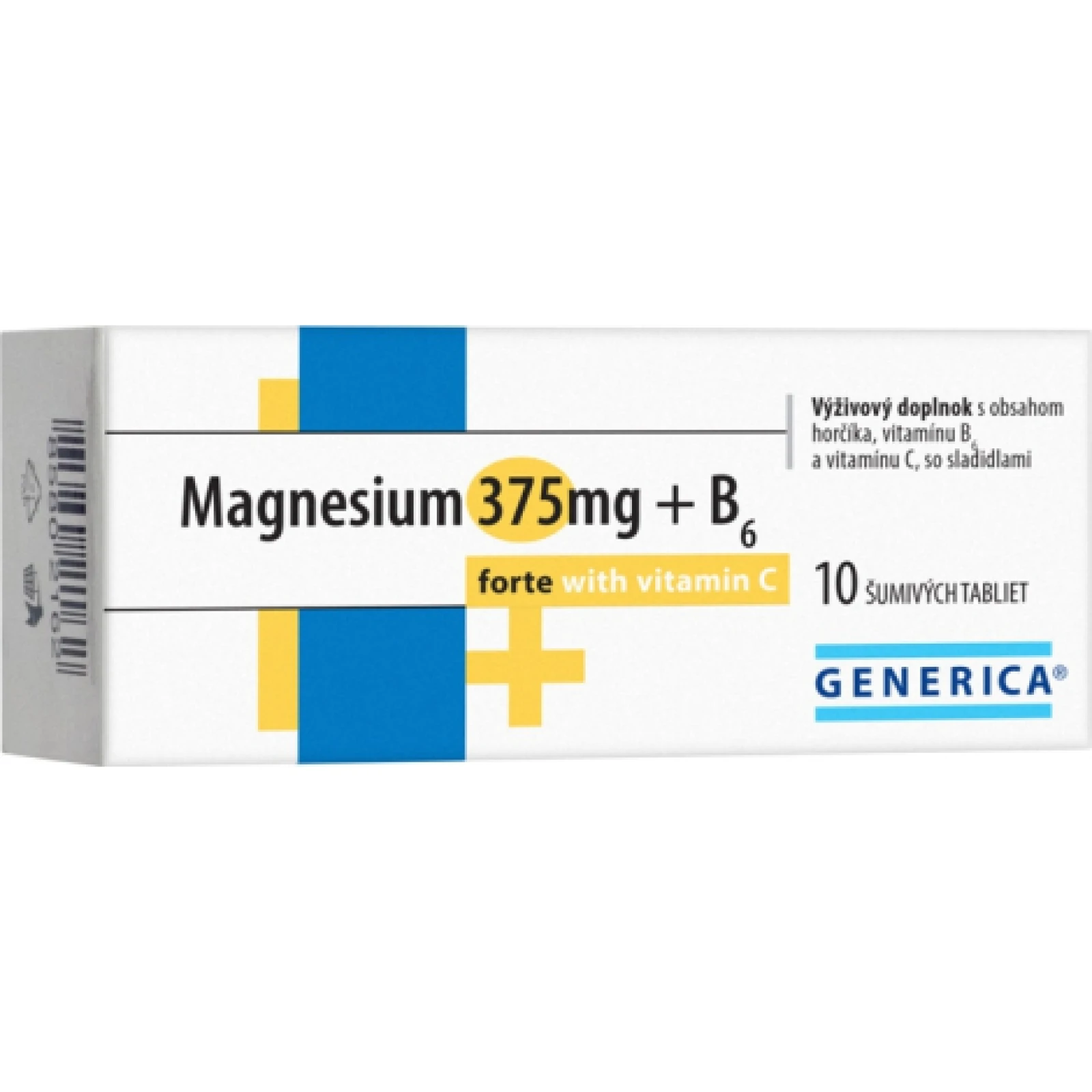 Generica Magnesium 375 mg + B6 forte s vitamínom C eff 10 tbl · záber 1