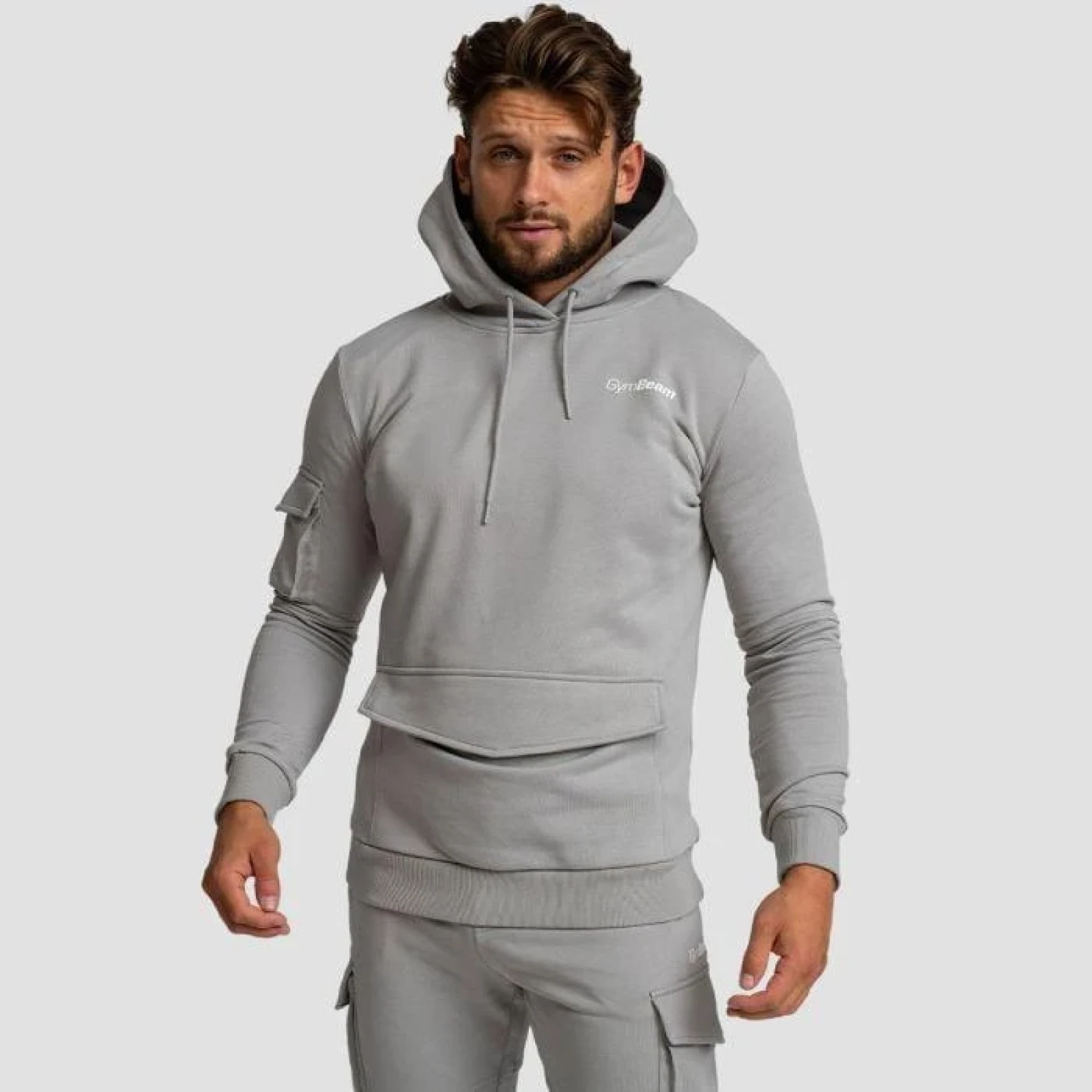 GymBeam Mikina TRN Hoodie Grey - Barva: sivá | Hmotnost: 0,754 kg | Balení: 26 · záber 2