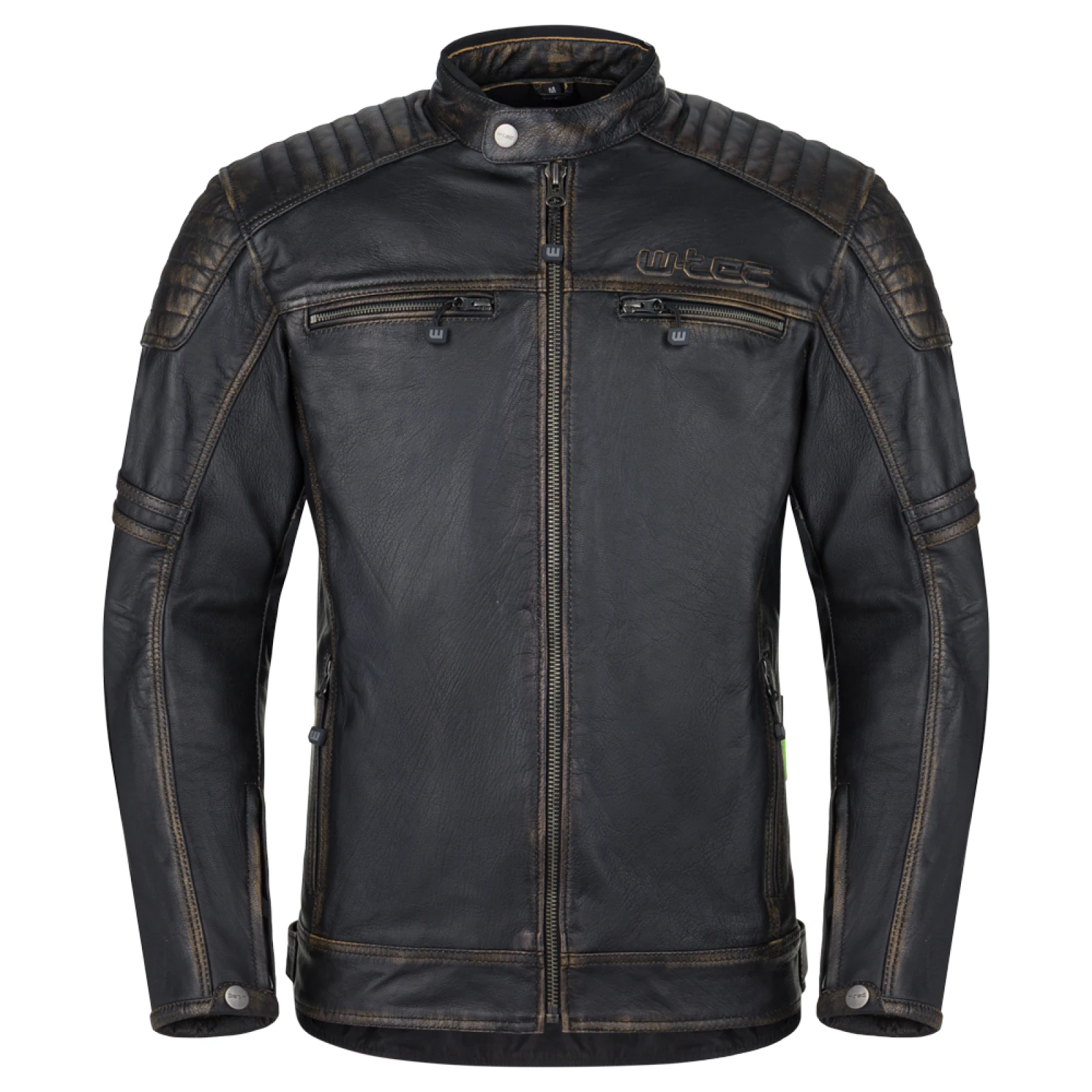 Kožená moto bunda W-TEC Mungelli EVO Farba vintage čierno-hnedá, · záber 2