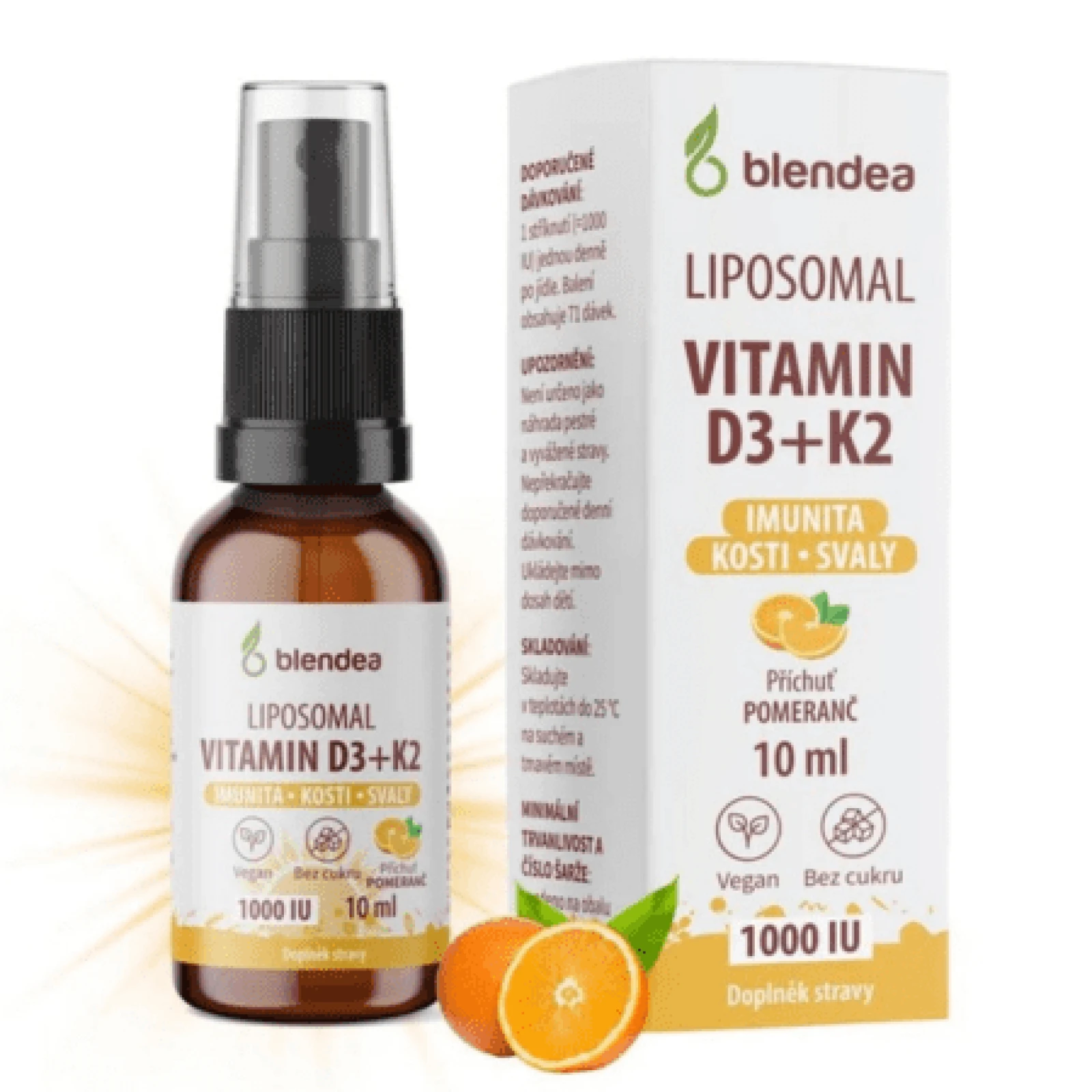 BLENDEA Liposomal vitamín D3 + K2 sprej príchuť pomaranč 10 ml · záber 1