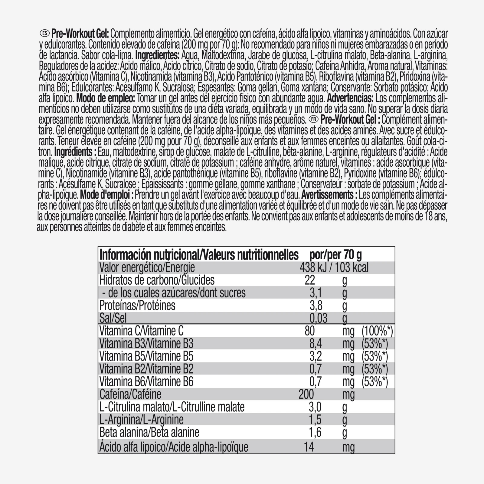 WEIDER Predtréningové gély s limetkovou kolou 3×70 g bez · záber 2