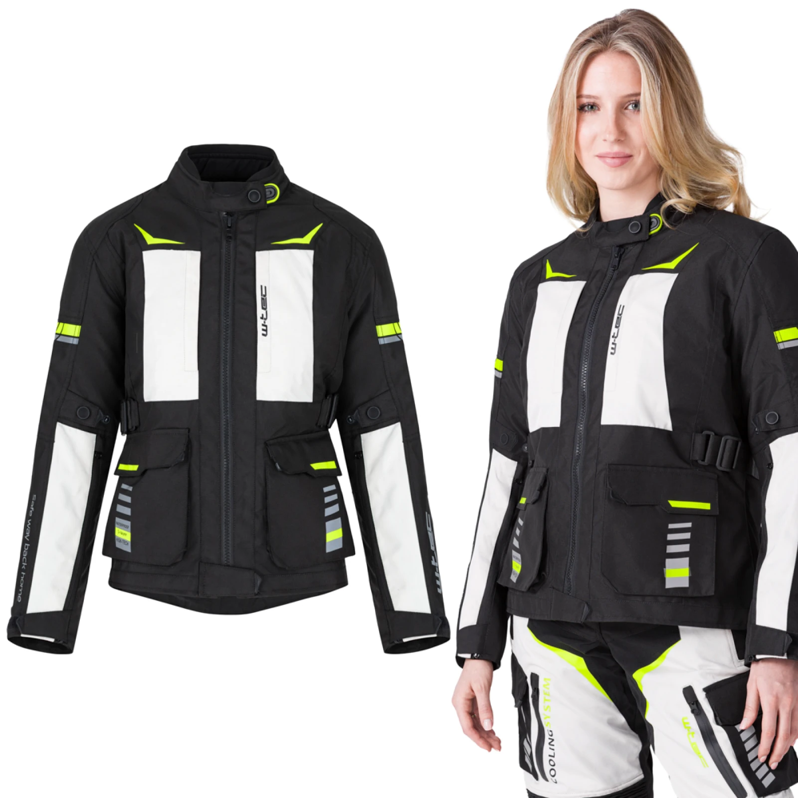 Dámska moto bunda W-TEC Warao Lady Farba čierna-fluo, · záber 1