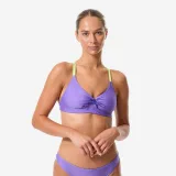 DECATHLON Vrchný diel dámskych plaviek Jana fialový M · záber 1