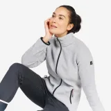 DECATHLON Dámska hrejivá fleecová mikina Sailing 100 na jachting sivá melírovaná L · záber 2