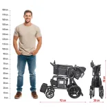 Skladací elektrický karbónový invalidný vozík inSPORTline Feally • 16,2 kg • do 120kg • až 25km dojazd · záber 3