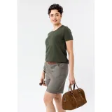 Dámské tričko s krátkým rukávem VOLCANO T-LETTE-KHAKI · záber 3